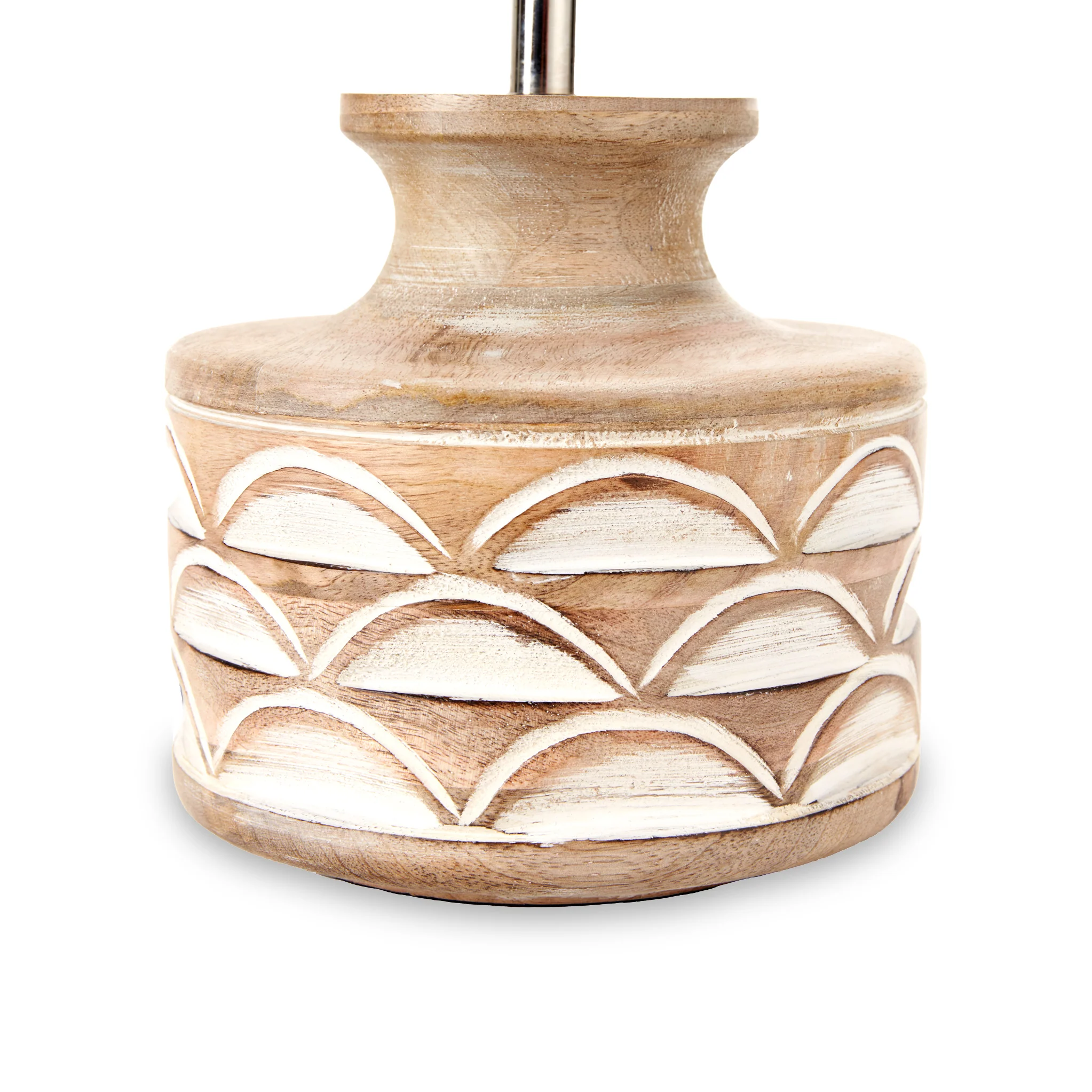 Kingsbury White Wash Carved Wood Table Lamp - Image 7