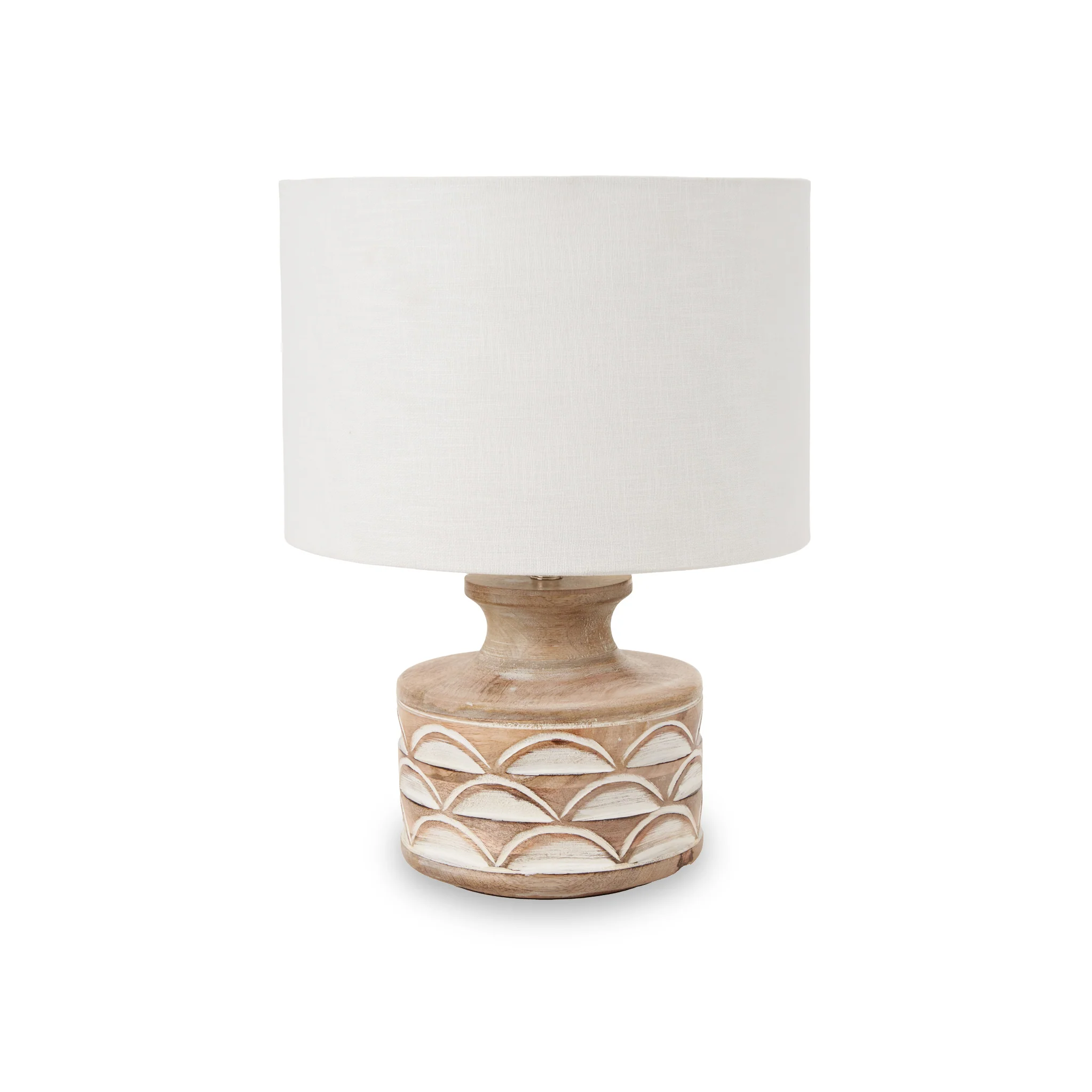 Kingsbury White Wash Carved Wood Table Lamp - Image 9