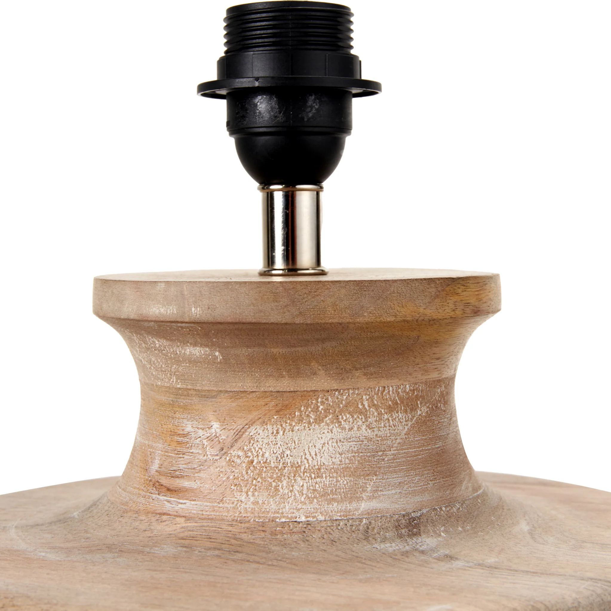 Kingsbury White Wash Large Carved Wood Table Lamp - Image 5