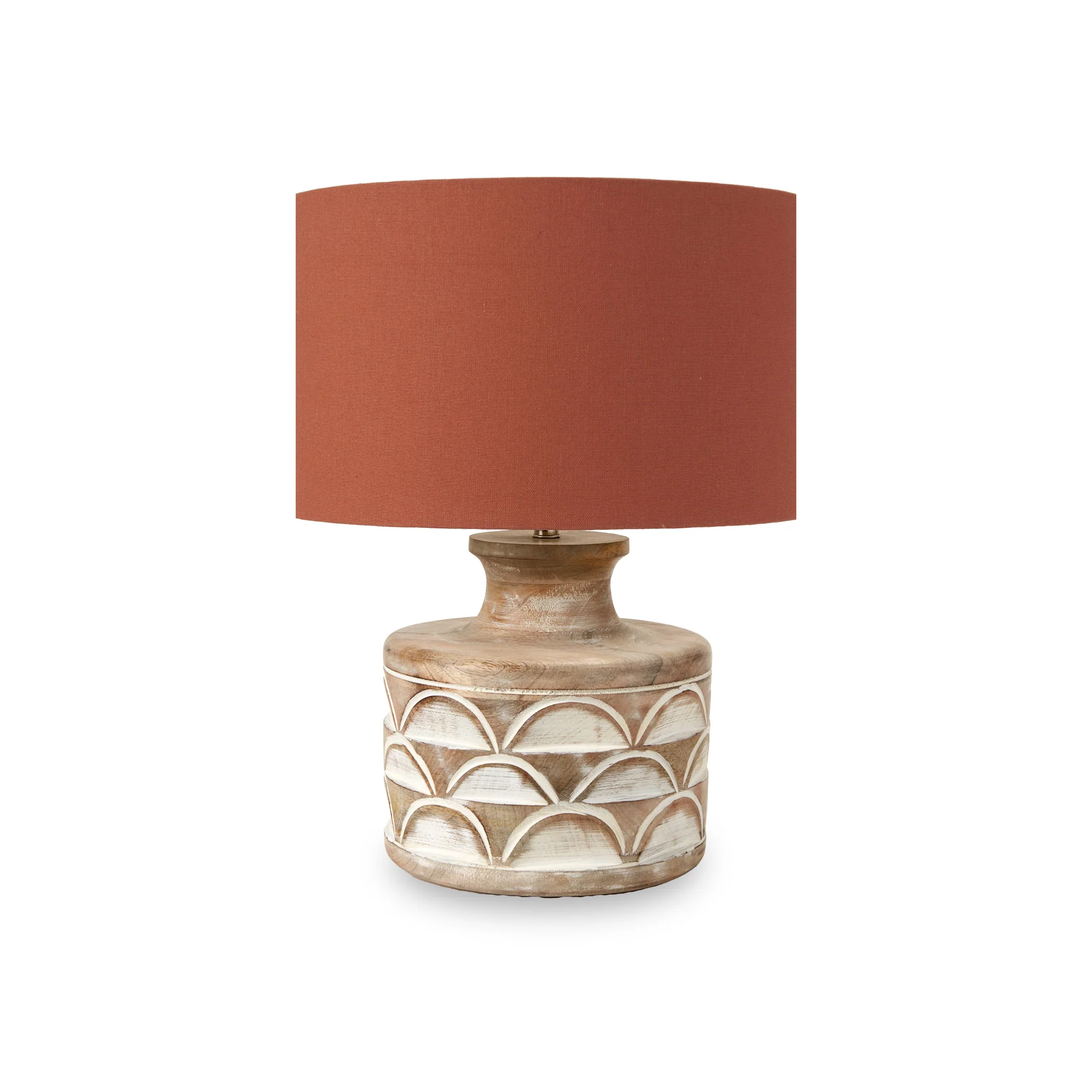 Kingsbury White Wash Large Carved Wood Table Lamp - Image 7