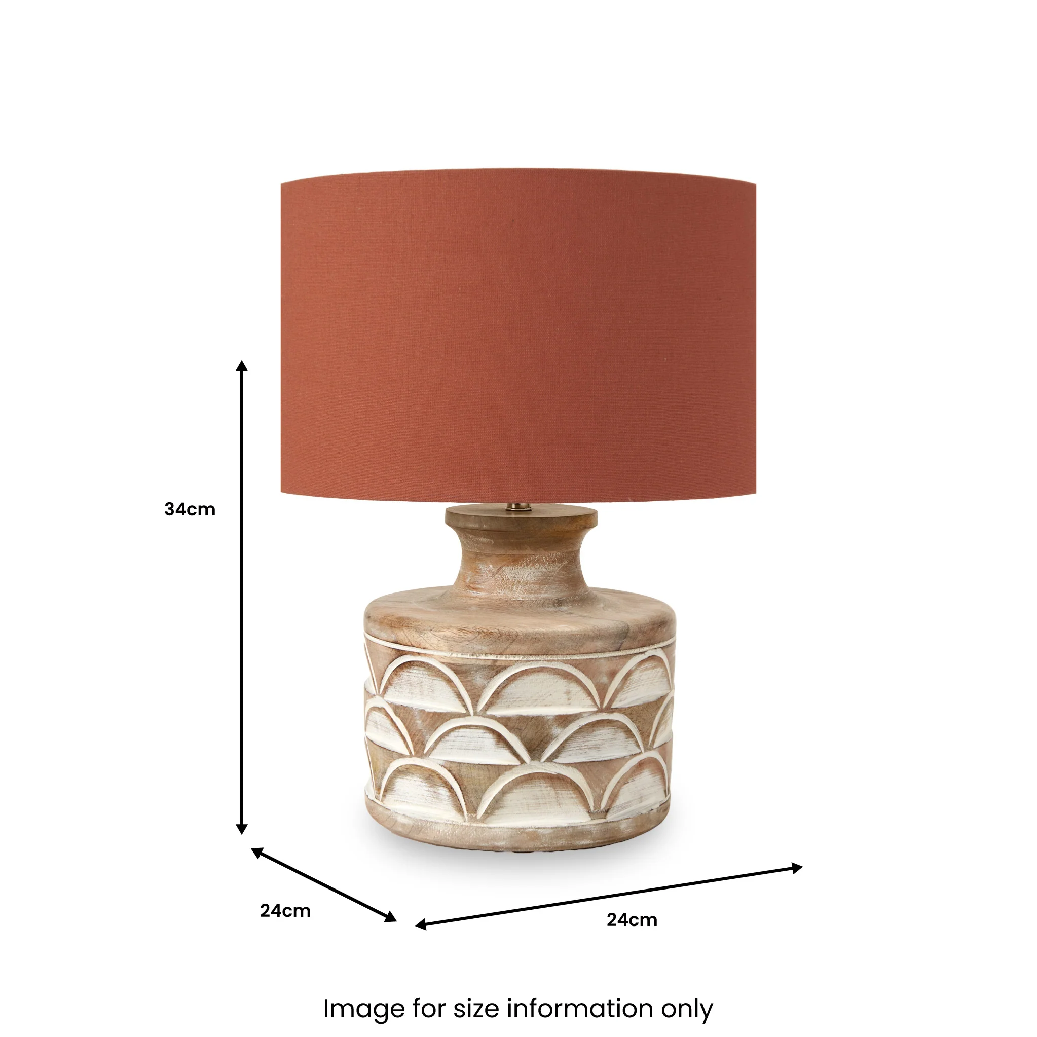 Kingsbury White Wash Large Carved Wood Table Lamp - Image 9