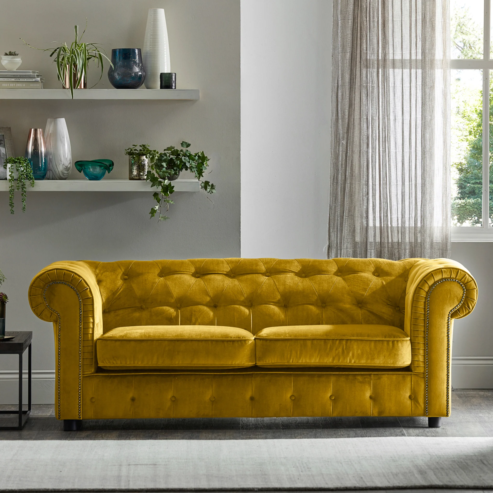 Kingswell Velvet 3 Seater Sofa - Image 11