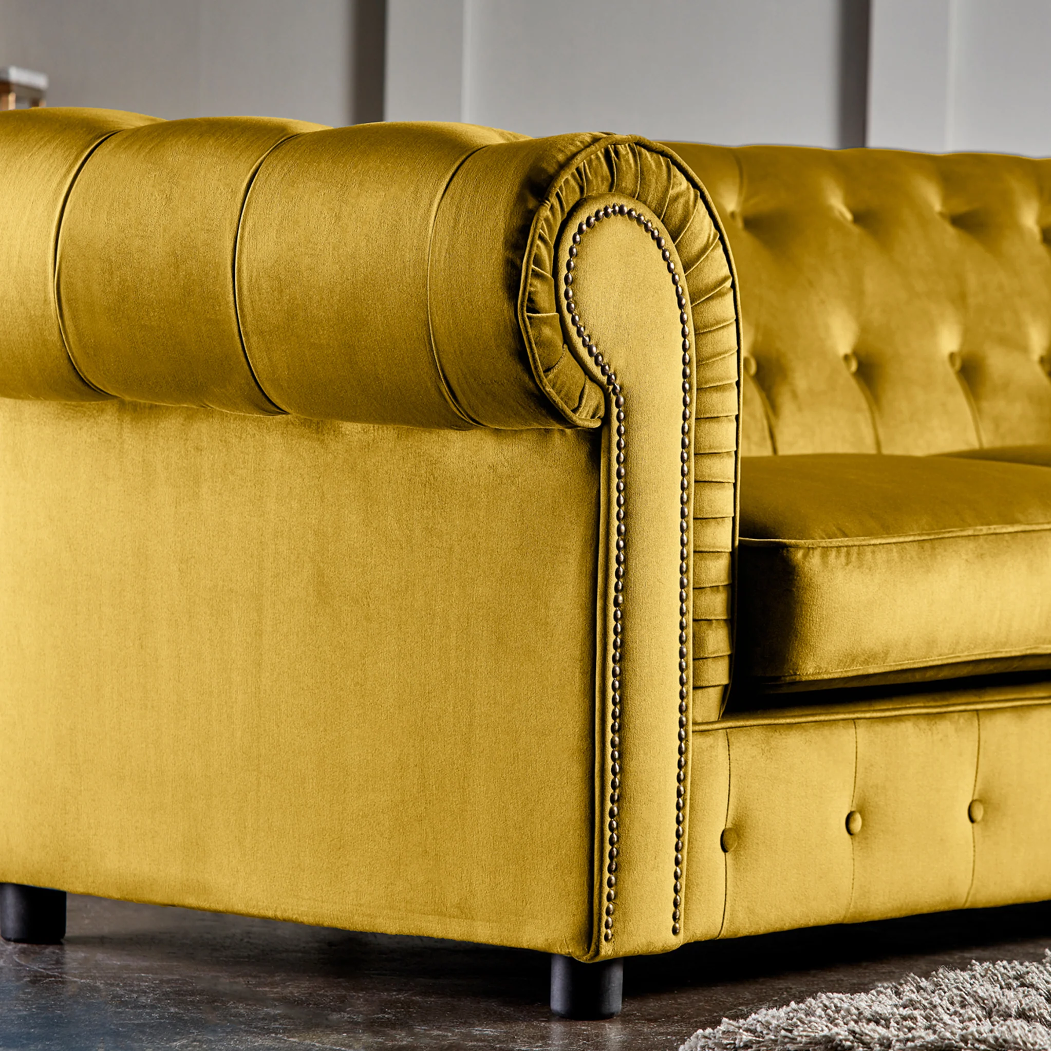 Kingswell Velvet 3 Seater Sofa - Image 14