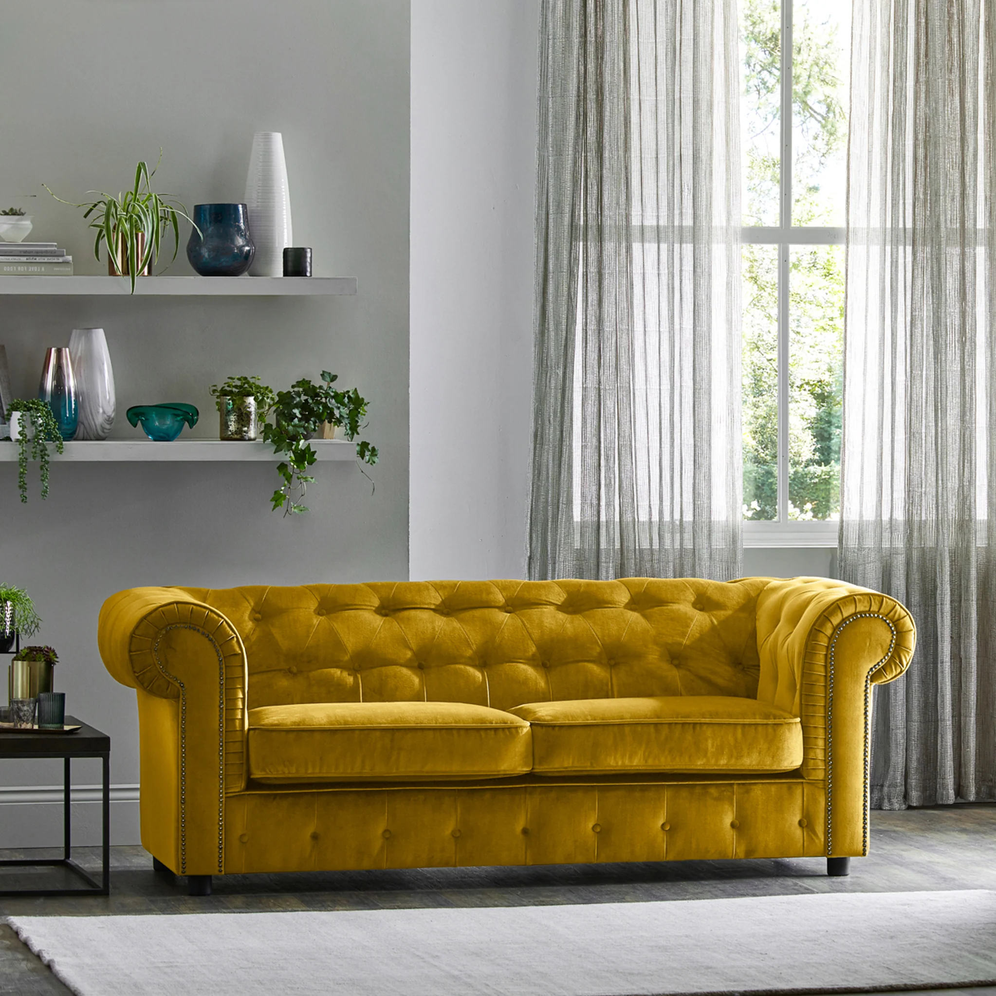 Kingswell Velvet 3 Seater Sofa - Image 17