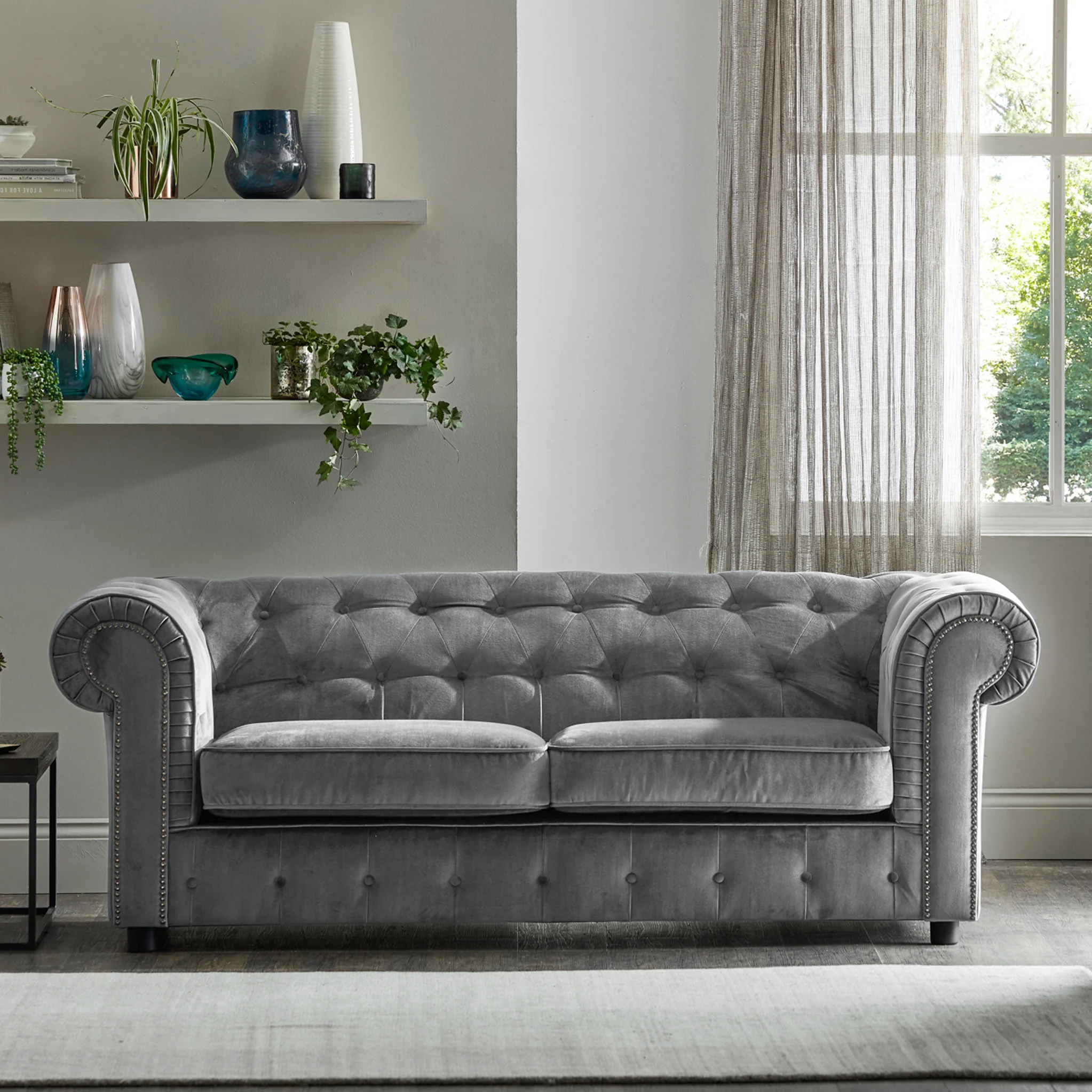 Kingswell Velvet 3 Seater Sofa - Image 2