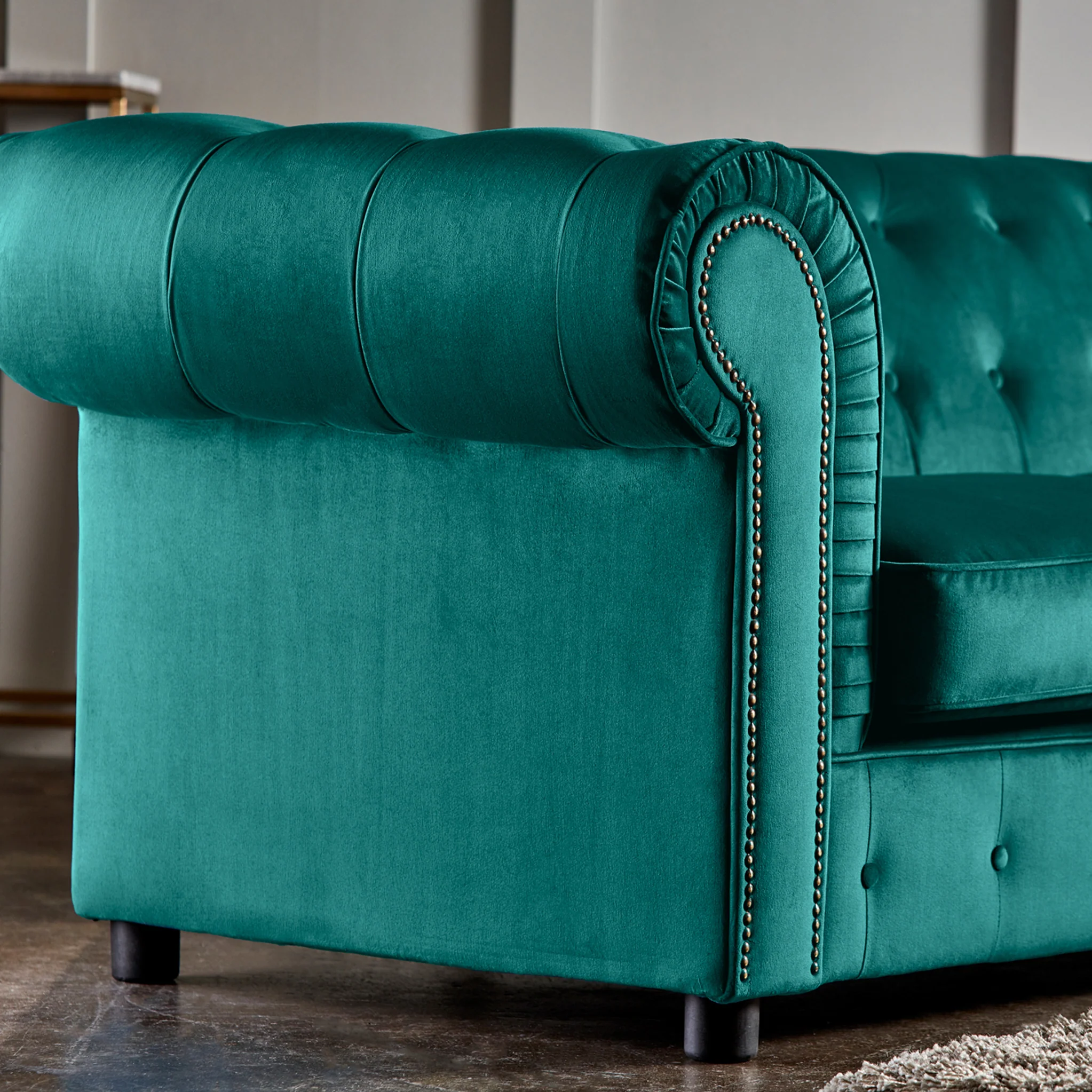 Kingswell Velvet 3 Seater Sofa - Image 25