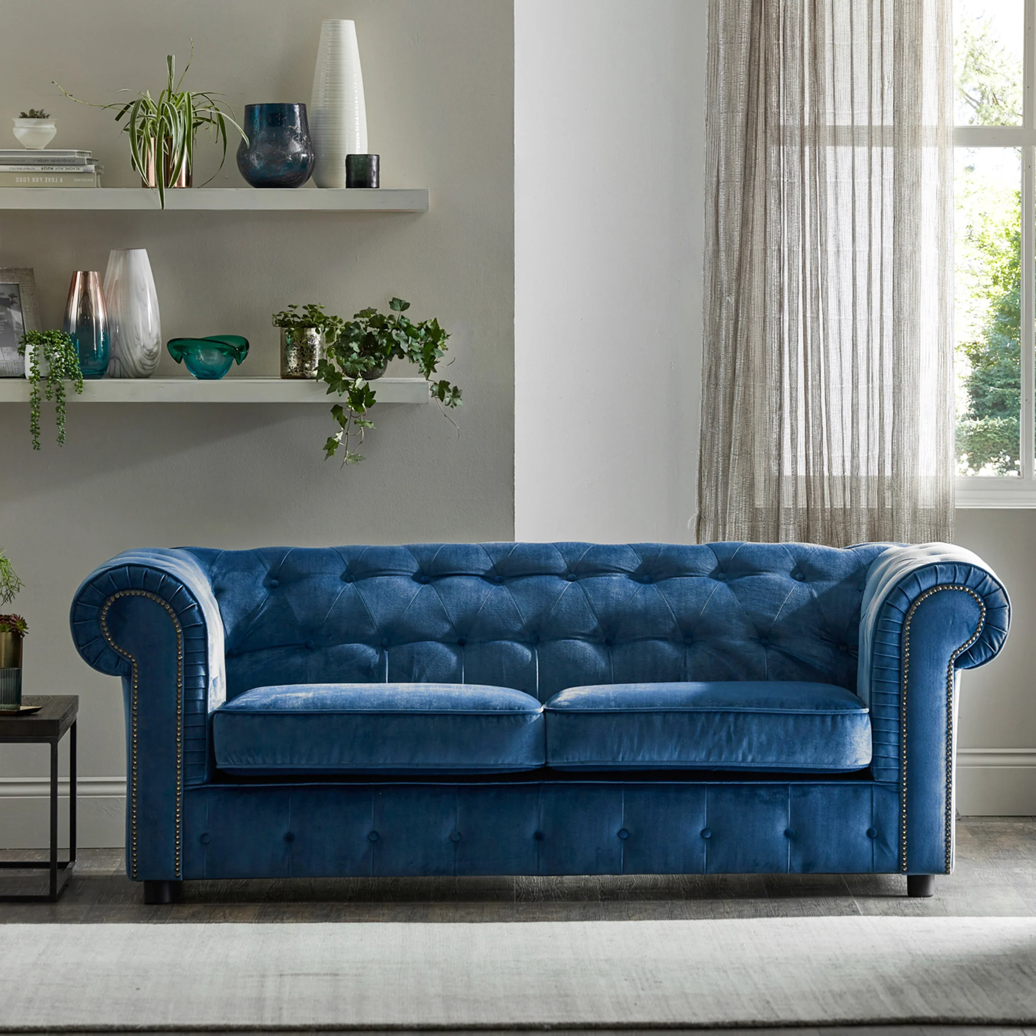 Kingswell Velvet 3 Seater Sofa - Image 36