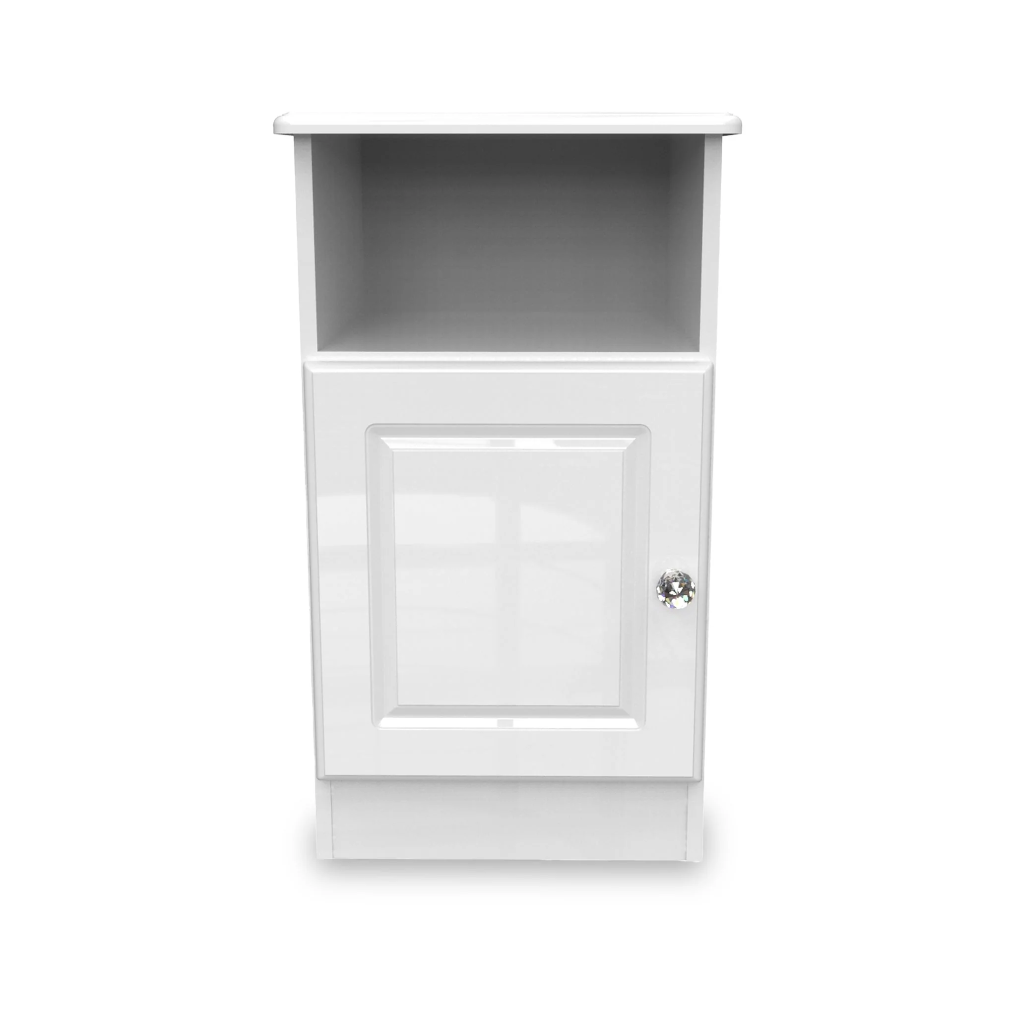 Kinsley White Gloss 1 Door with Open Shelf Cabinet - Image 3