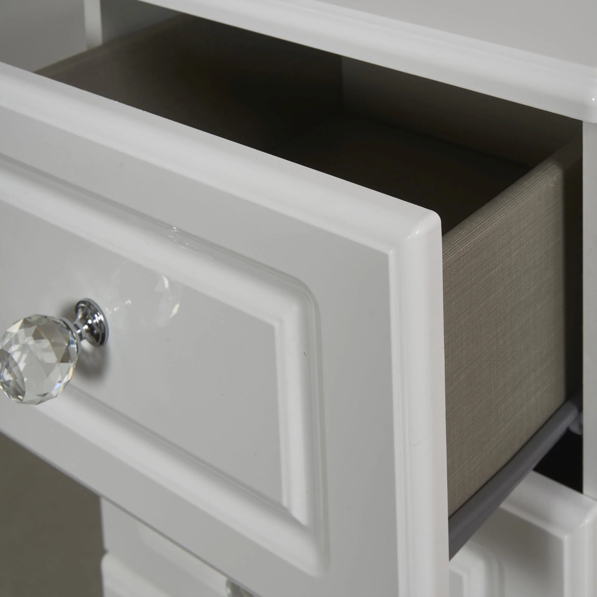 Kinsley White Gloss 2 Drawer Bedside Cabinet - Image 3