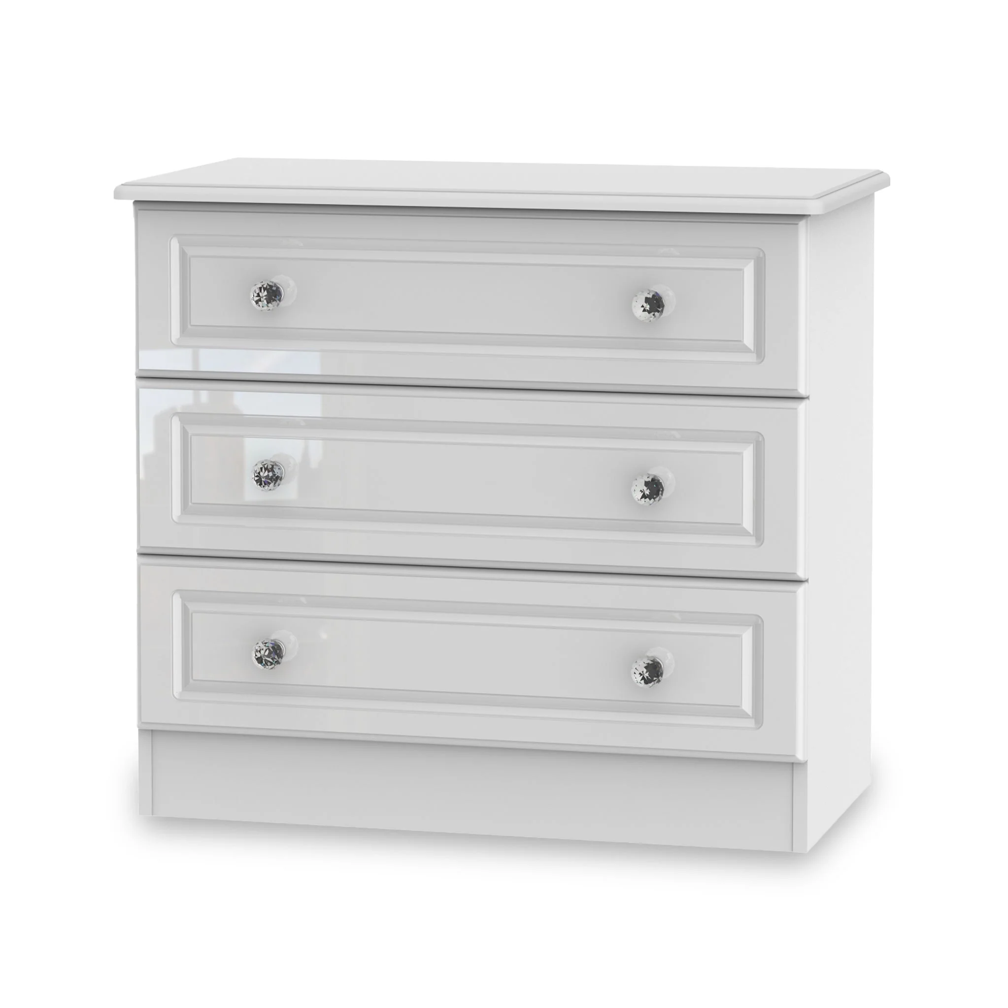 Kinsley White Gloss 3 Drawer Chest - Image 2