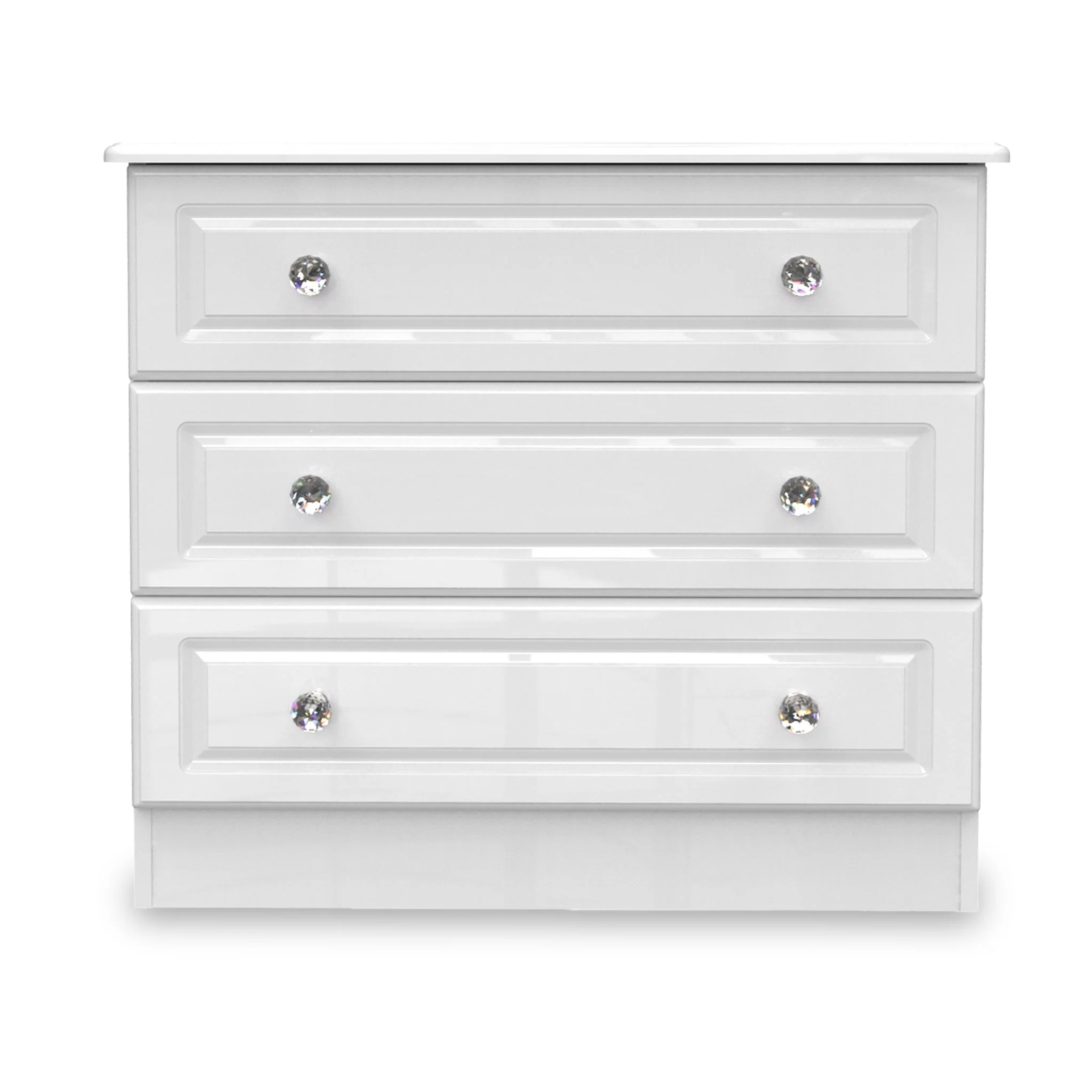 Kinsley White Gloss 3 Drawer Chest - Image 3
