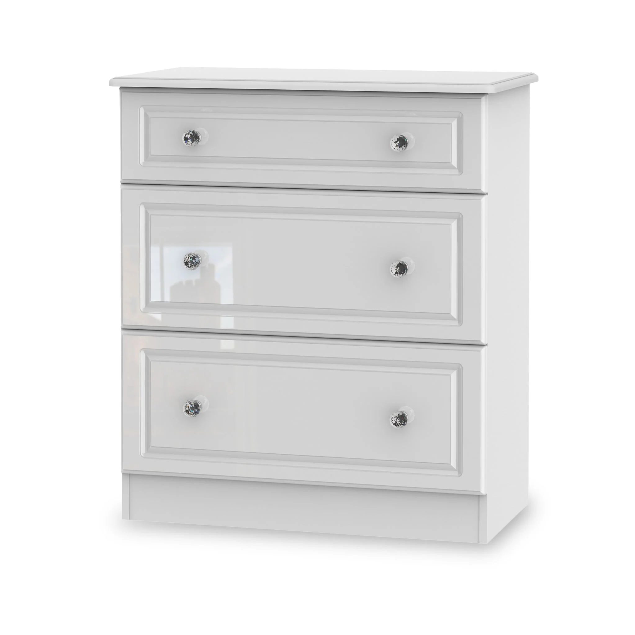 Kinsley White Gloss 3 Drawer Deep Chest - Image 2