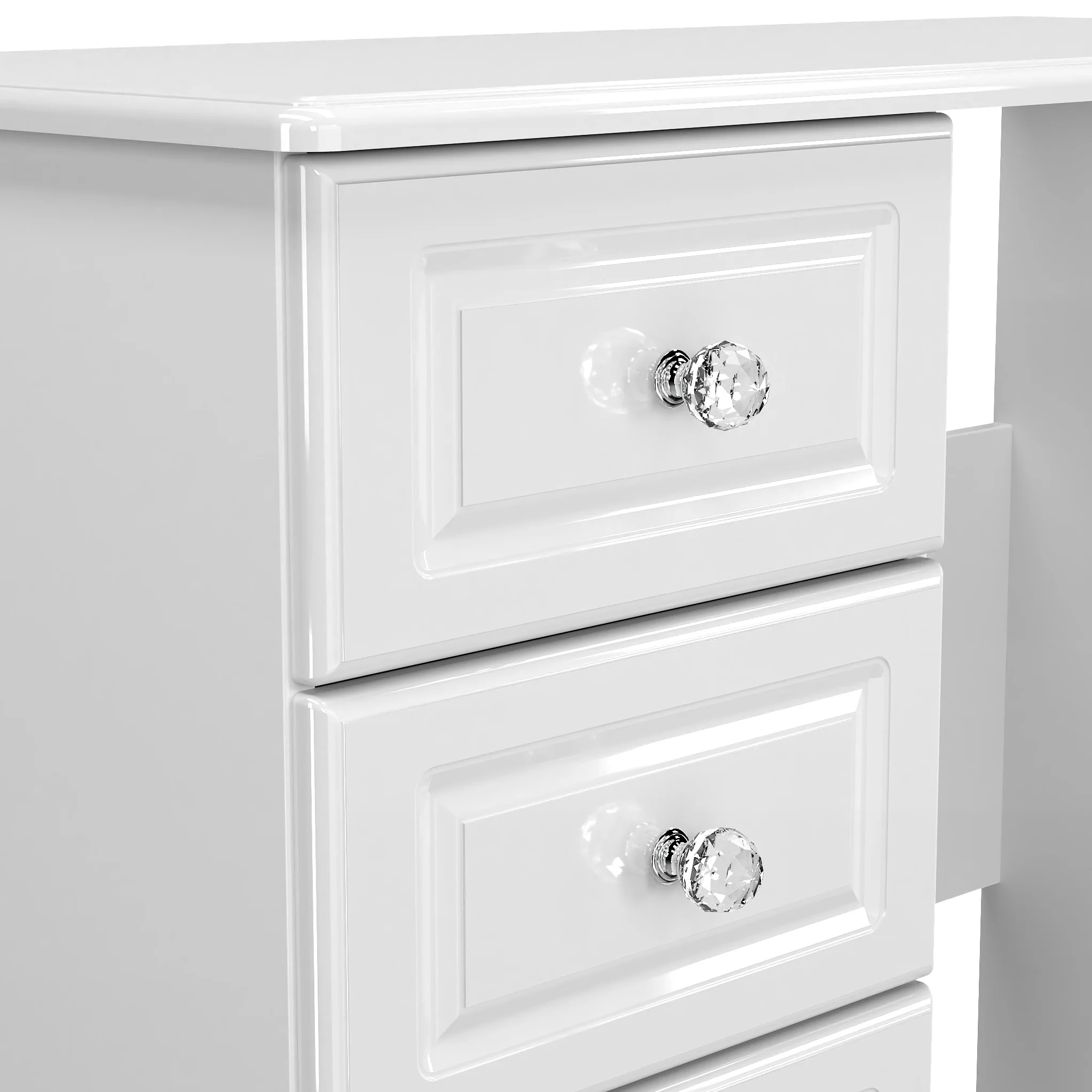 Kinsley White Gloss 3 Drawer Dressing Table - Image 9