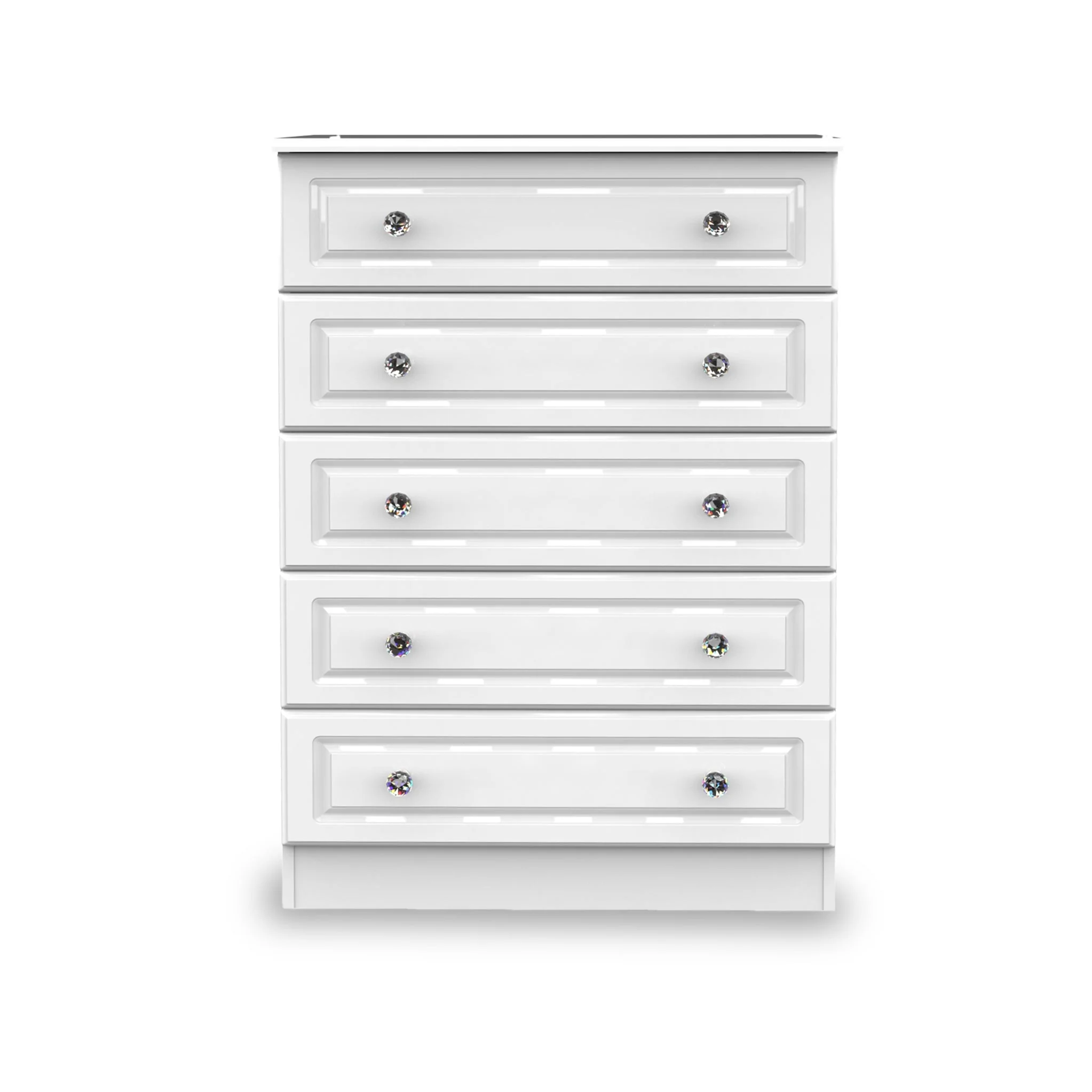 Kinsley White Gloss 5 Drawer Chest - Image 3