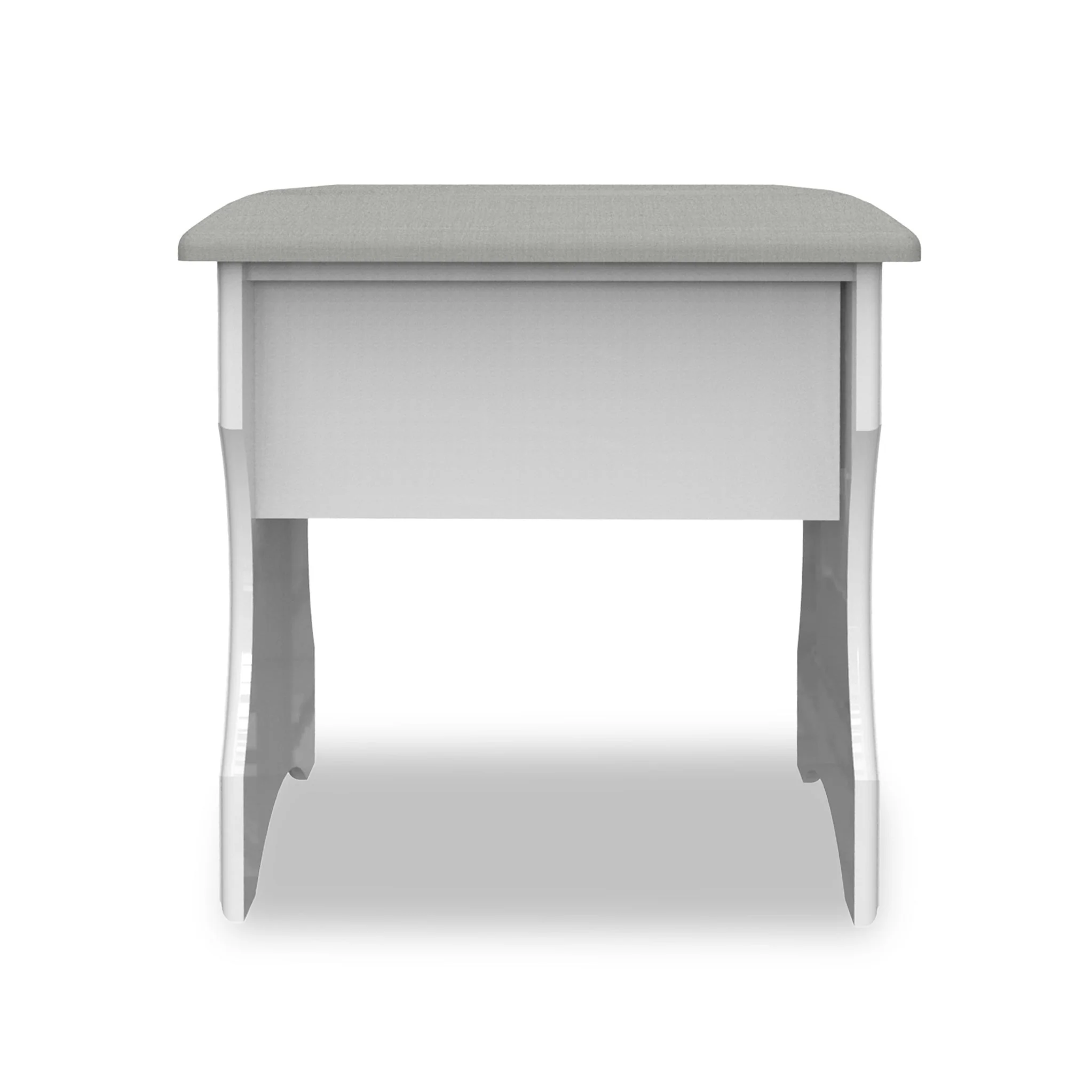 Kinsley White Gloss Dressing Table with Stool - Image 3