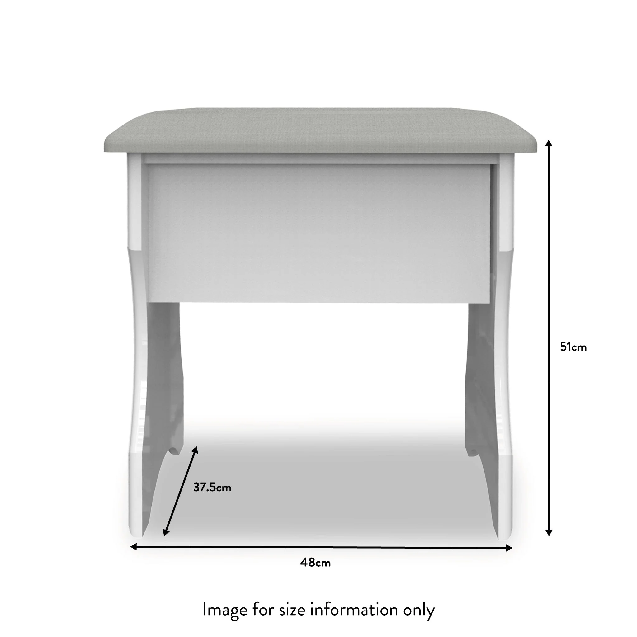 Kinsley White Gloss Stool - Image 4