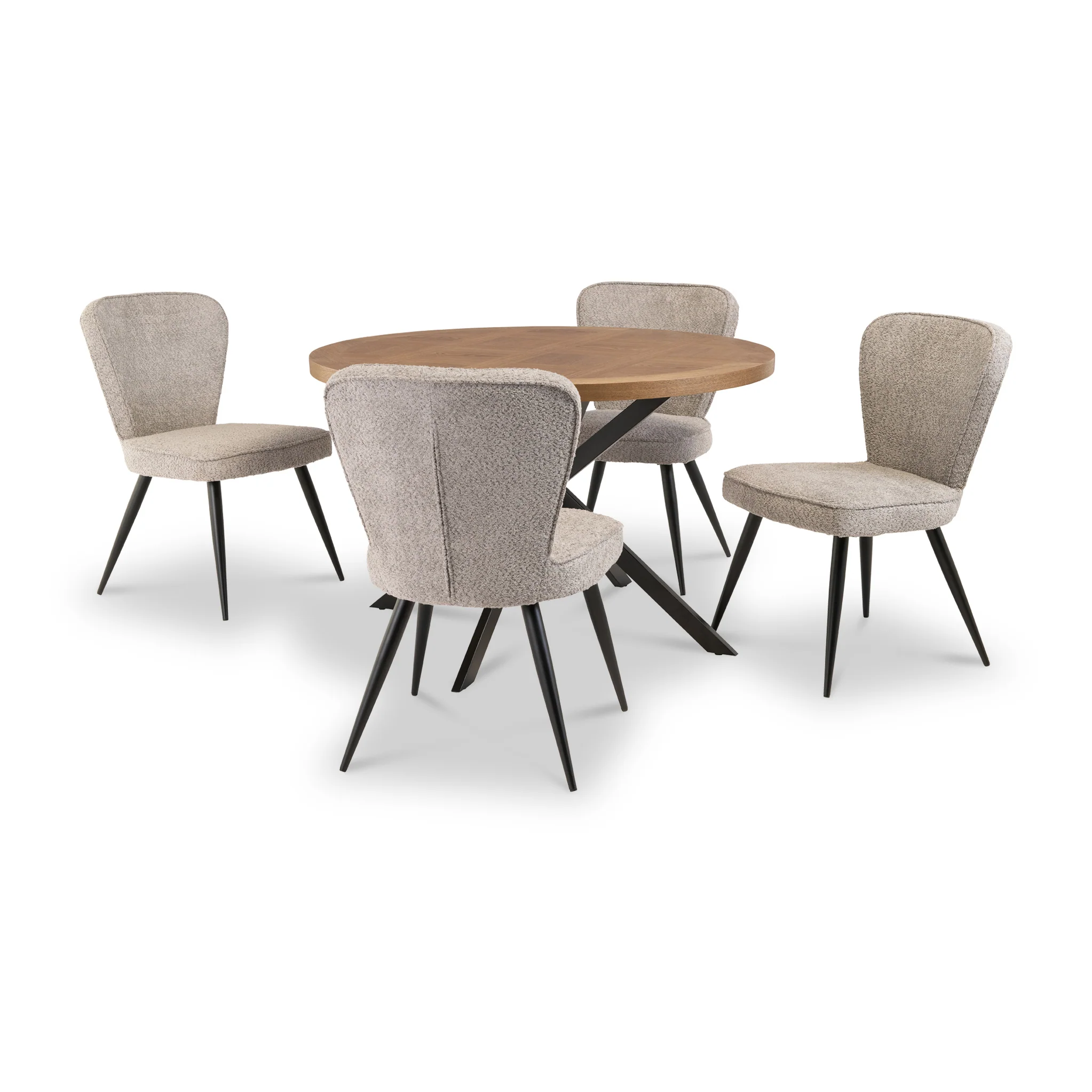 Klara Oak Parquet 120cm Round Dining Table - Image 3