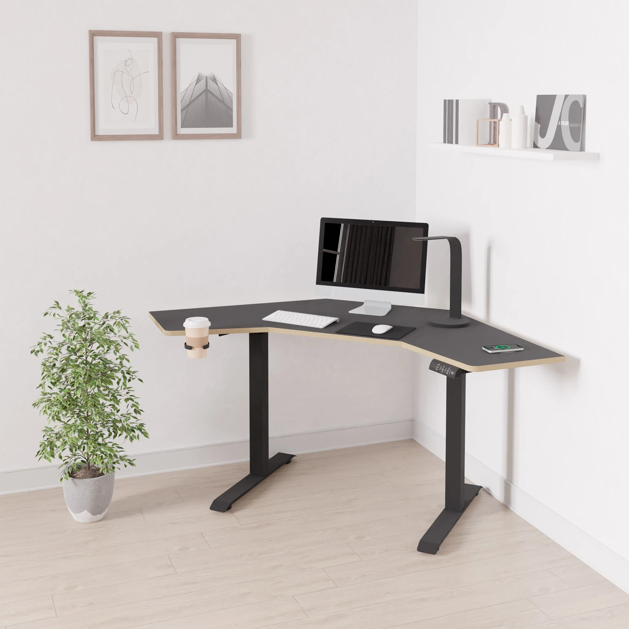 Koble Gino Smart Electric Height Adjustable Corner Desk - Image 2