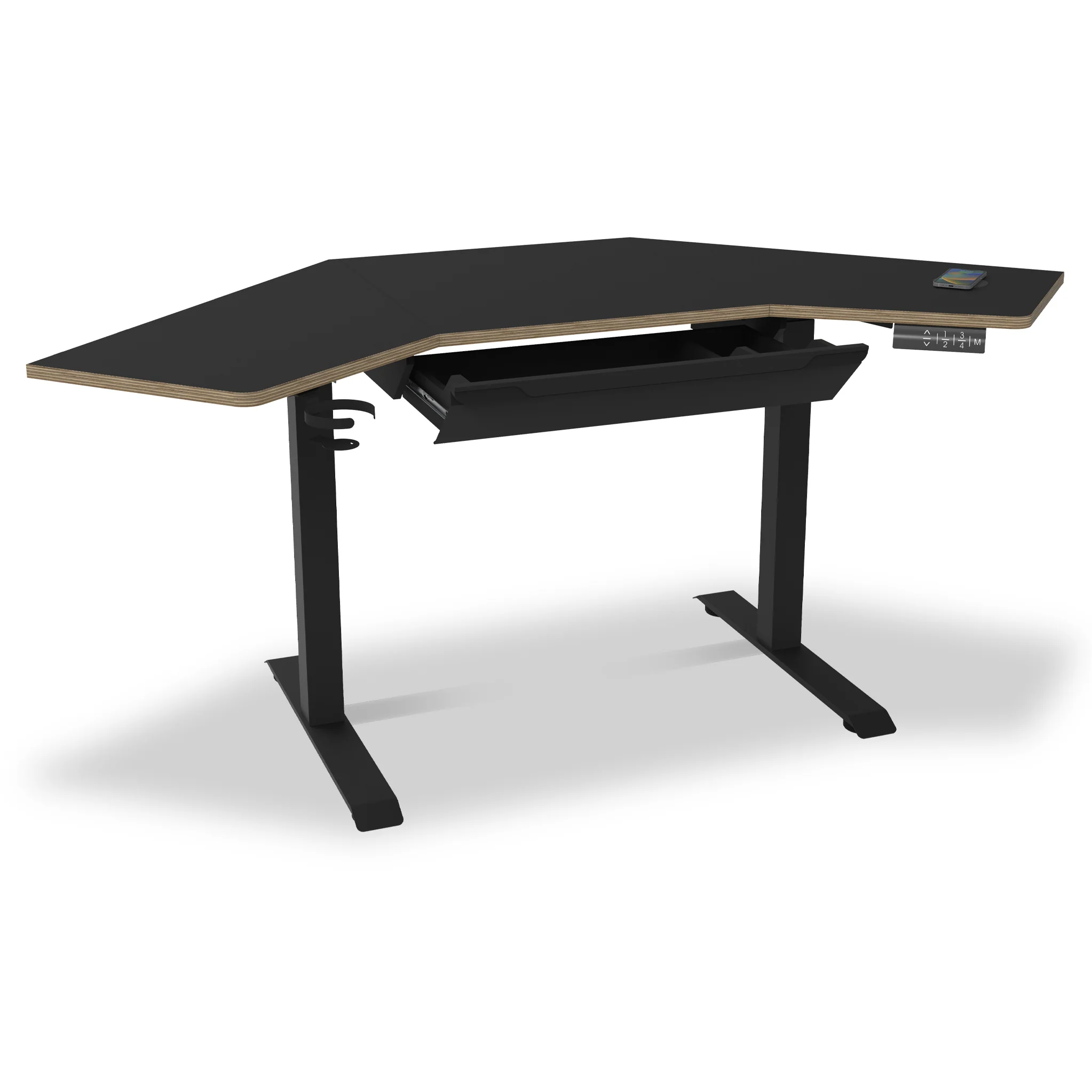 Koble Gino Smart Electric Height Adjustable Corner Desk with Storage Drawer - Image 3