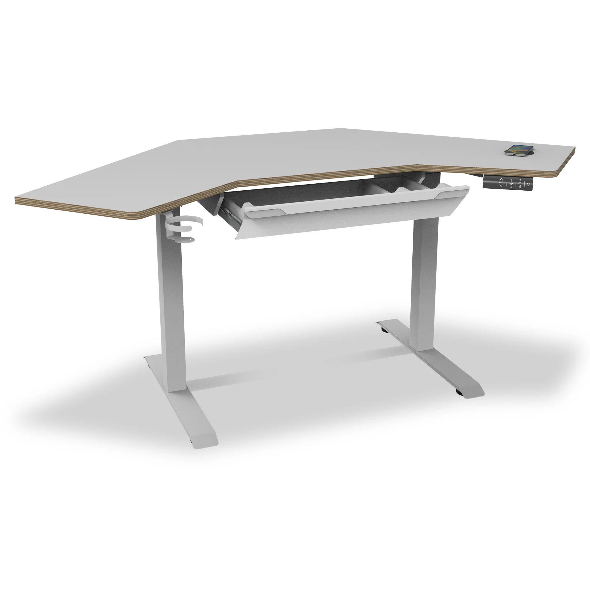 Koble Gino Smart Electric Height Adjustable Corner Desk with Storage Drawer - Image 7