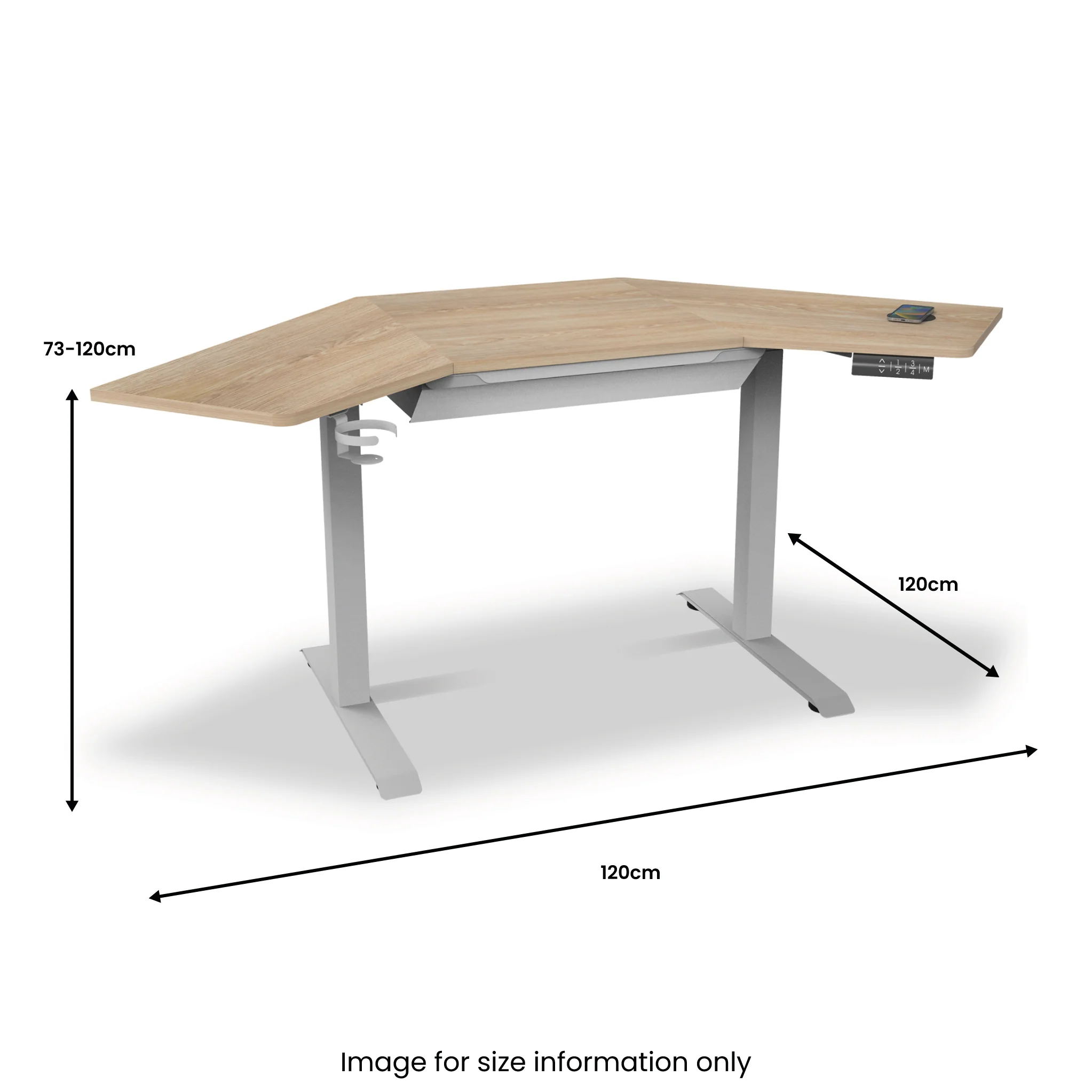 Koble Gino Smart Electric Height Adjustable Corner Desk with Storage Drawer - Image 8