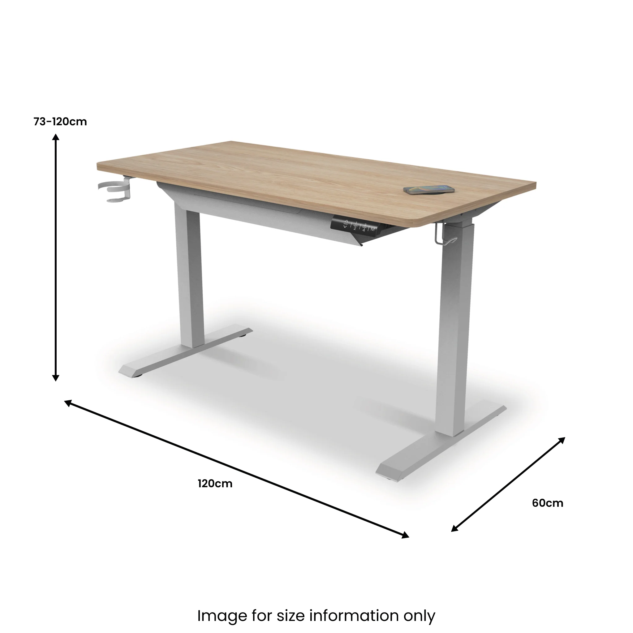 Koble Gino Smart Electric Height Adjustable Desk with Storage Drawer - Image 7