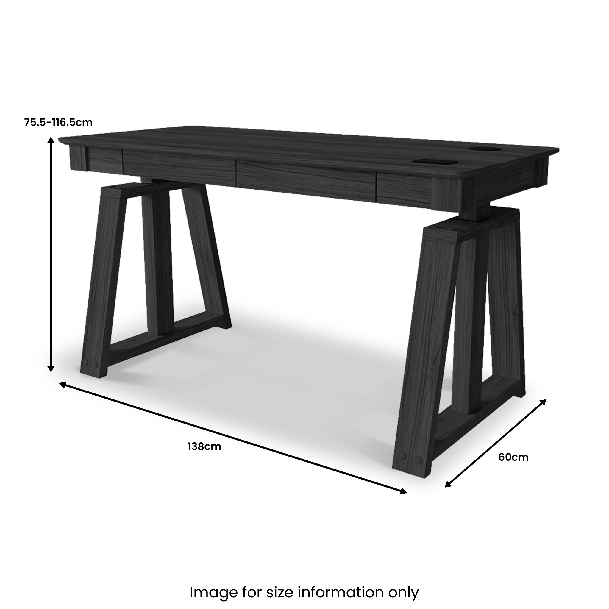 Koble Nora Adjustable Desk with 2 Storage Drawers - Image 9