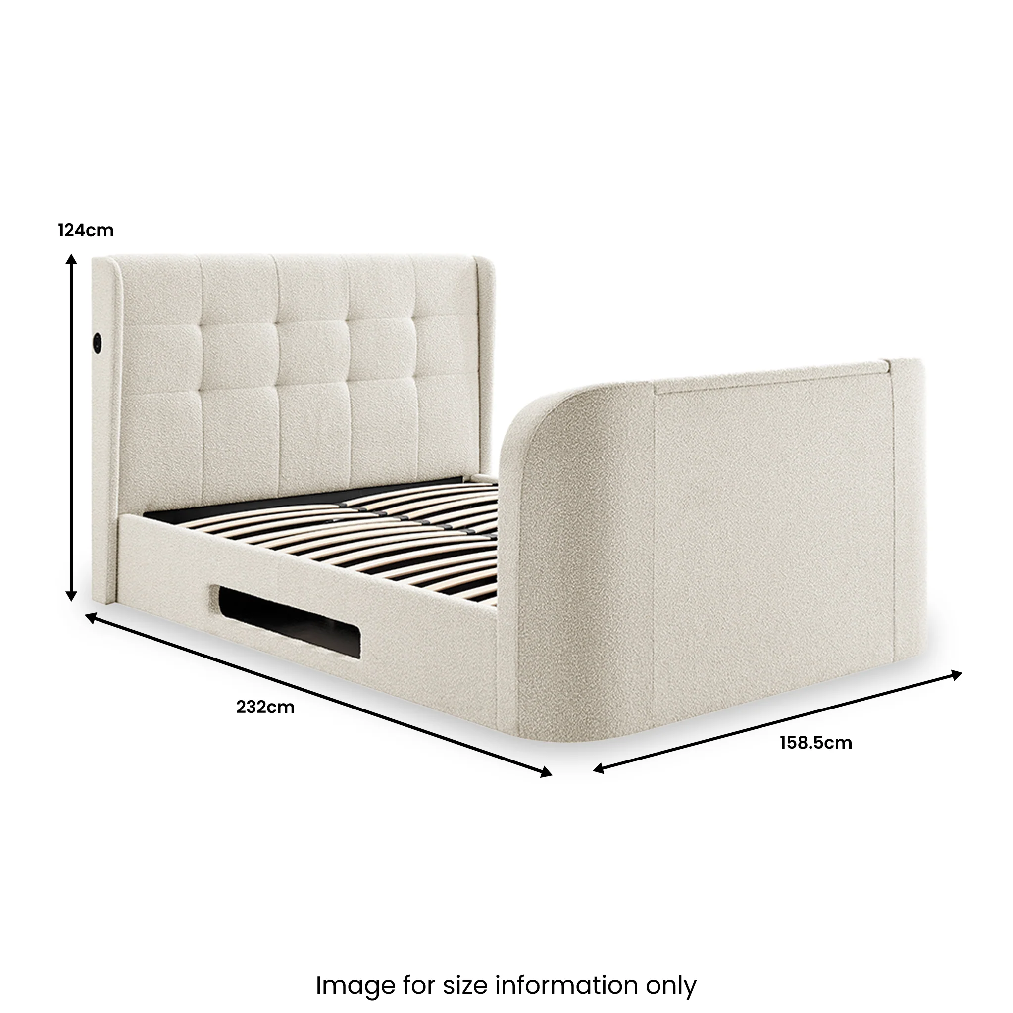 Koble Wafer Boucle Upholstered TV Bed - Image 11