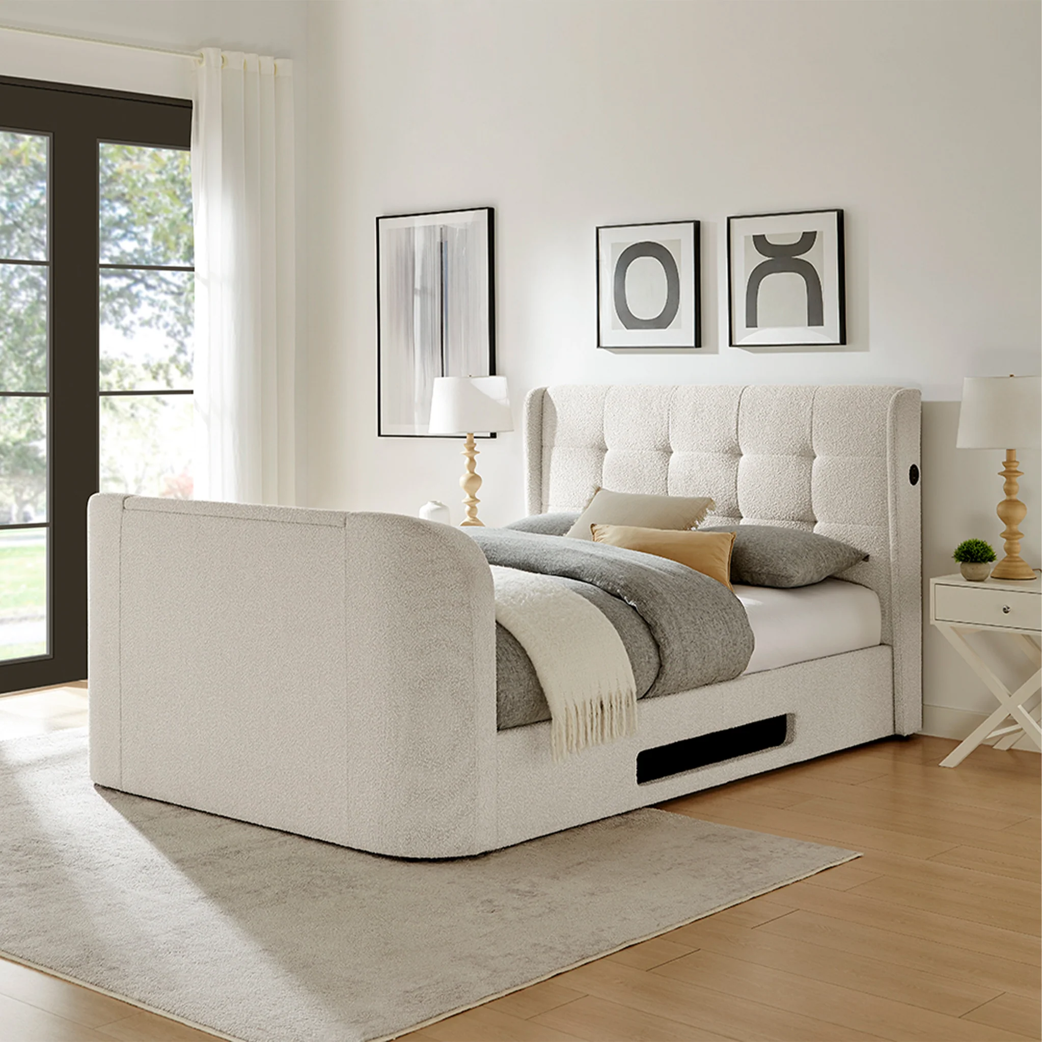 Koble Wafer Boucle Upholstered TV Bed - Image 3