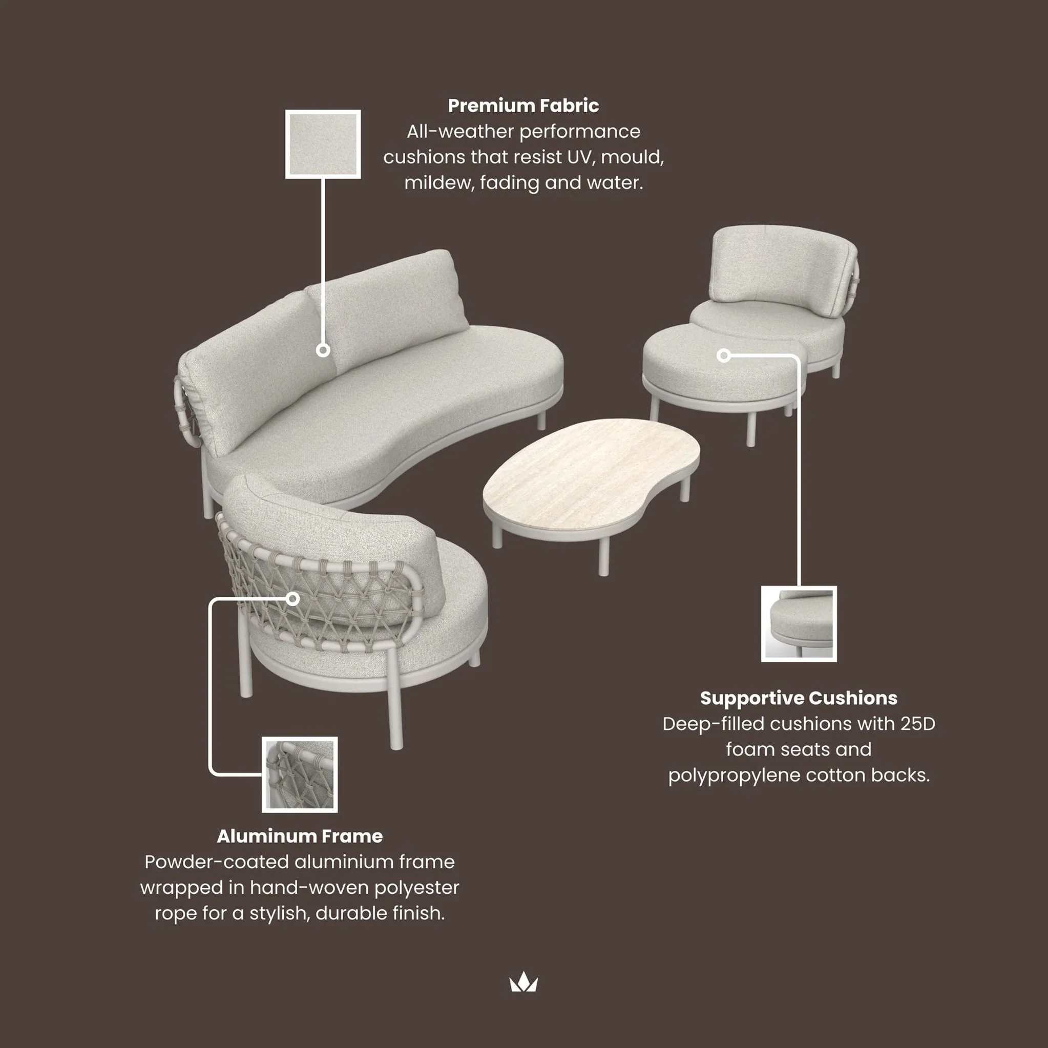 Koko 5 Seater Lounging Set - Image 10