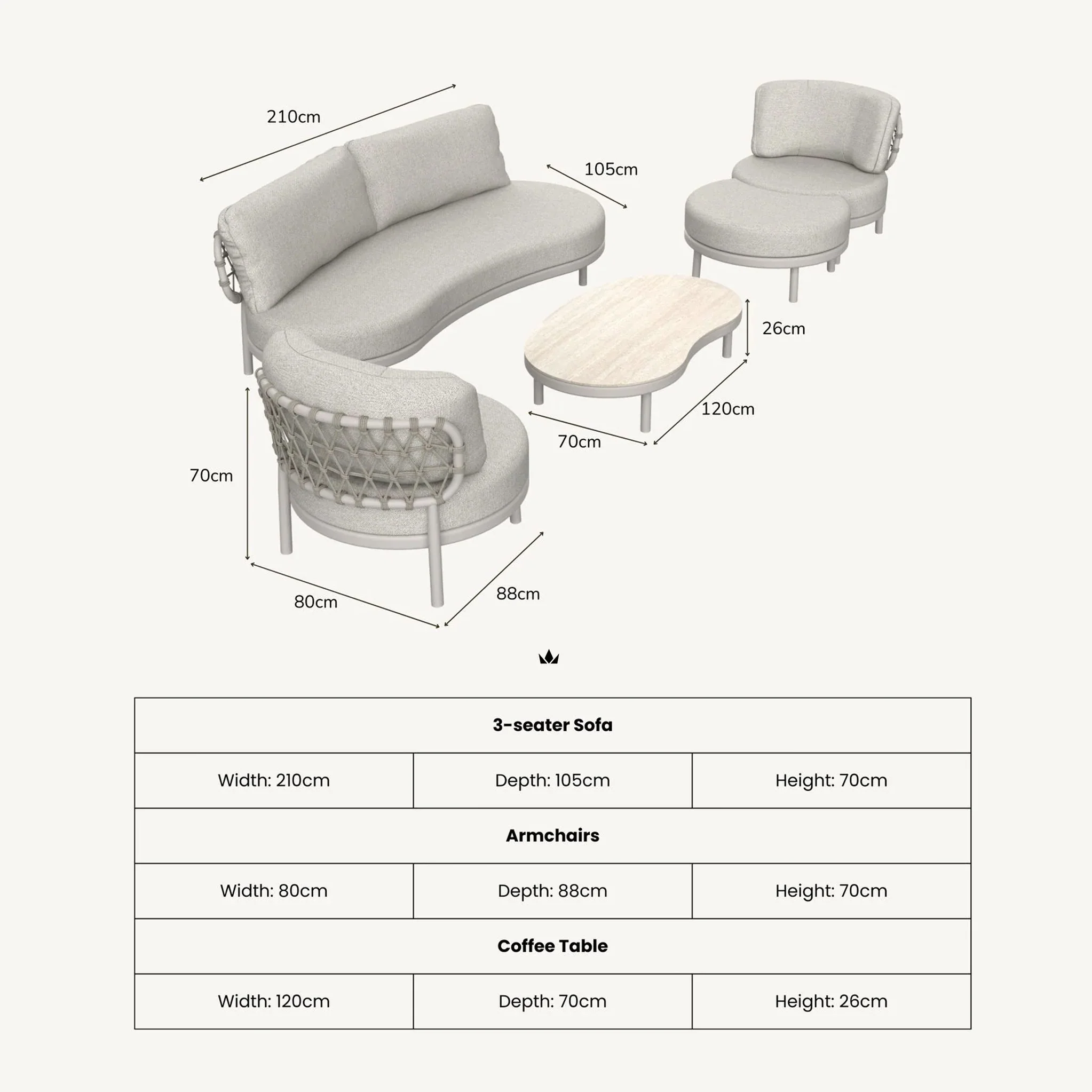 Koko 5 Seater Lounging Set - Image 11