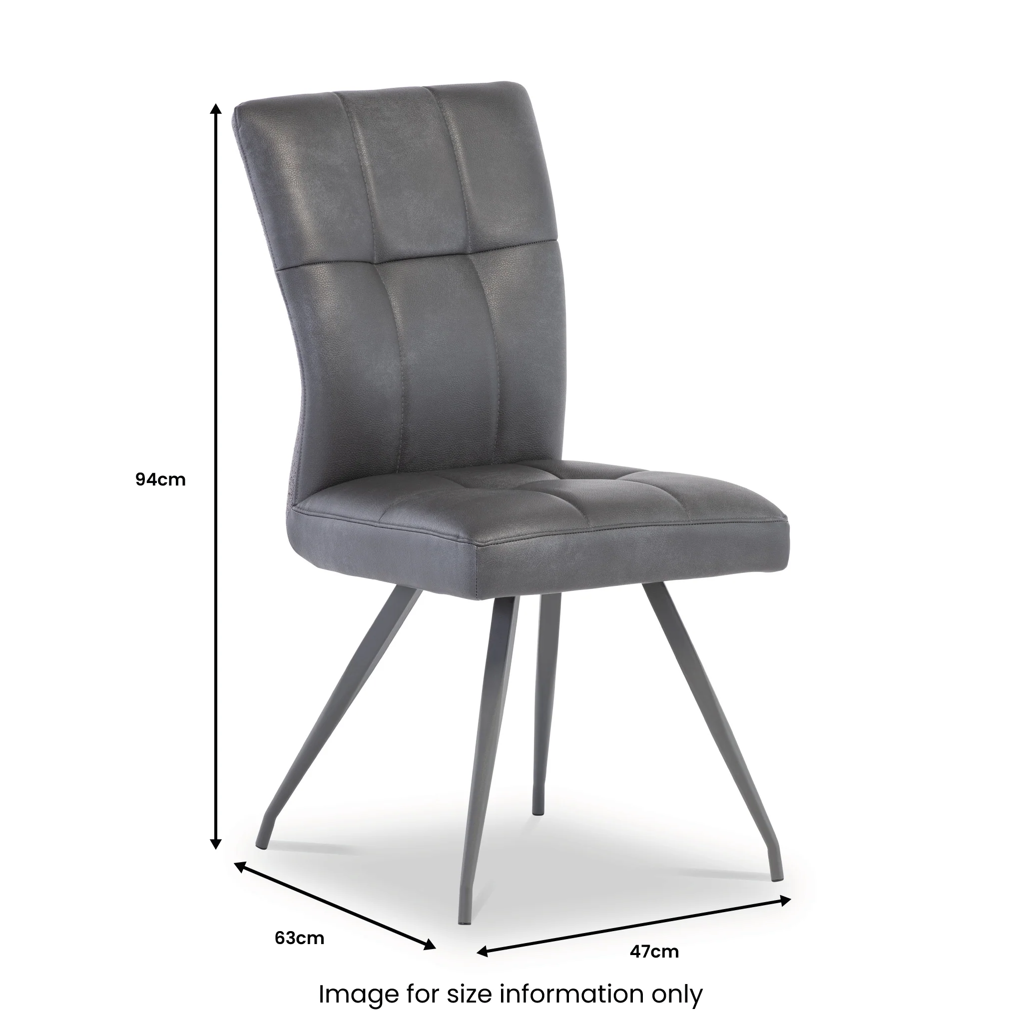 Kourt Grey Faux Leather Dining Chair - Image 4