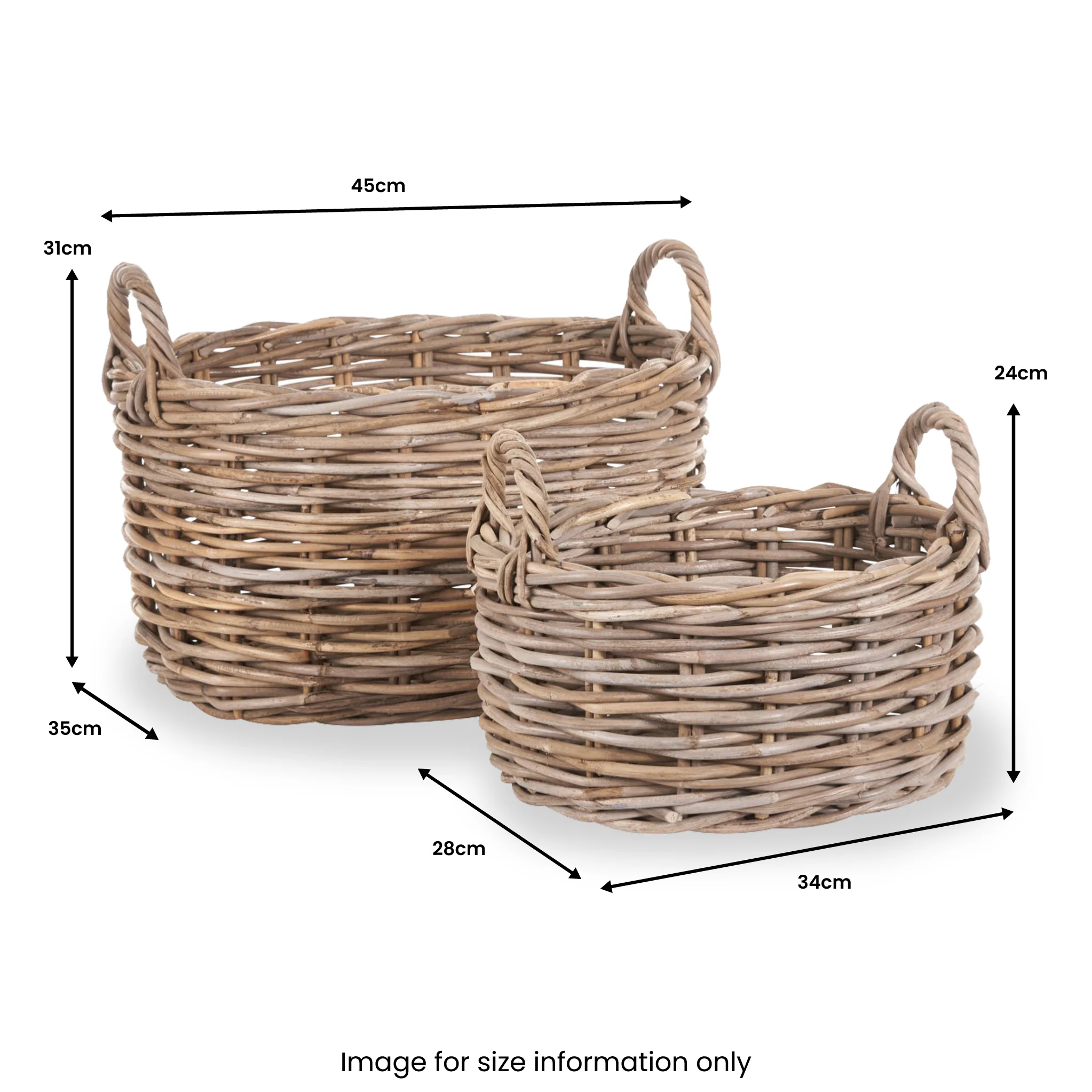 Kubu Oval Baskets Set of 2 - Image 9