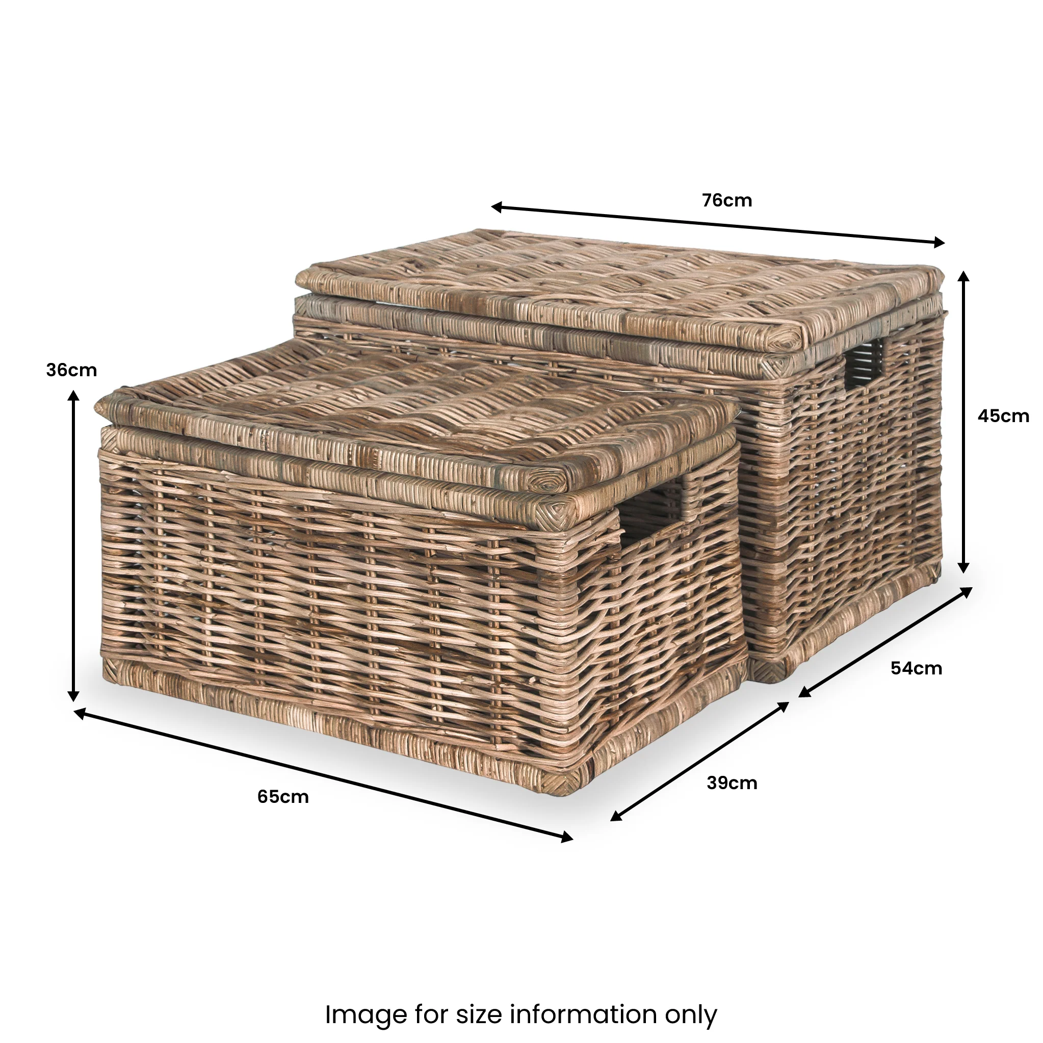 Kubu Rectangular Basket Chests Set of 2 - Image 3