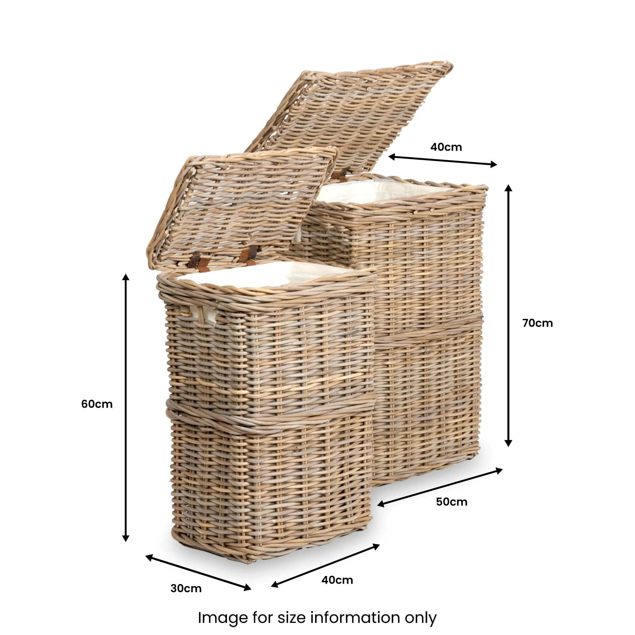 Kubu Rectangular Linen Baskets Set of 2 - Image 8