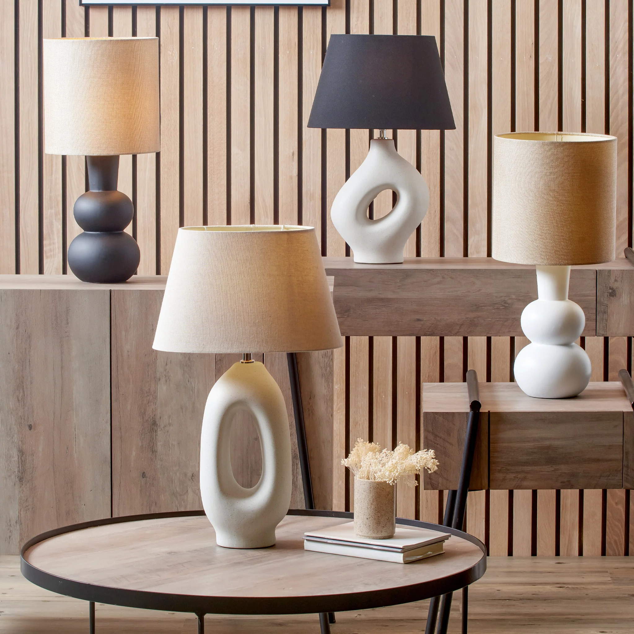 Laila Natural Organic Tall Ceramic Table Lamp - Image 8