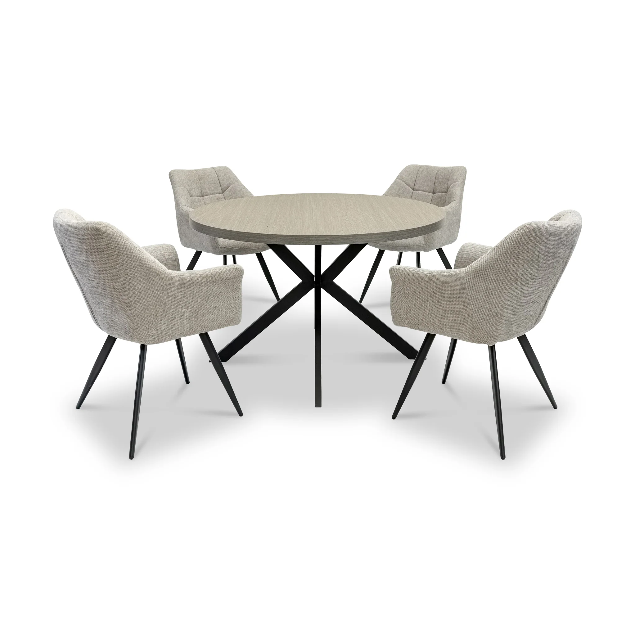 Langley 120cm Oak Effect Round Dining Table - Image 4