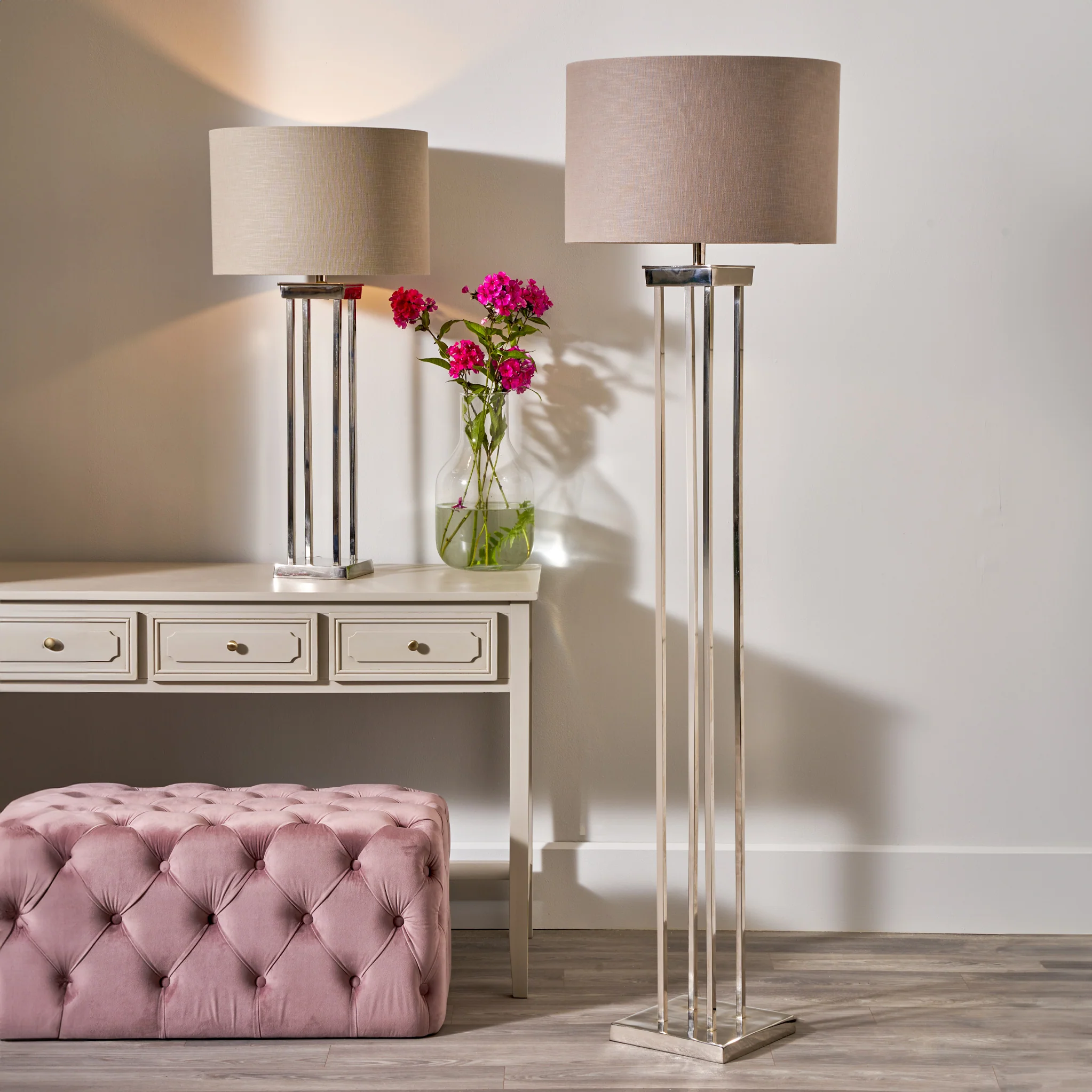 Langston Nickel 4 Post Floor Lamp - Image 2