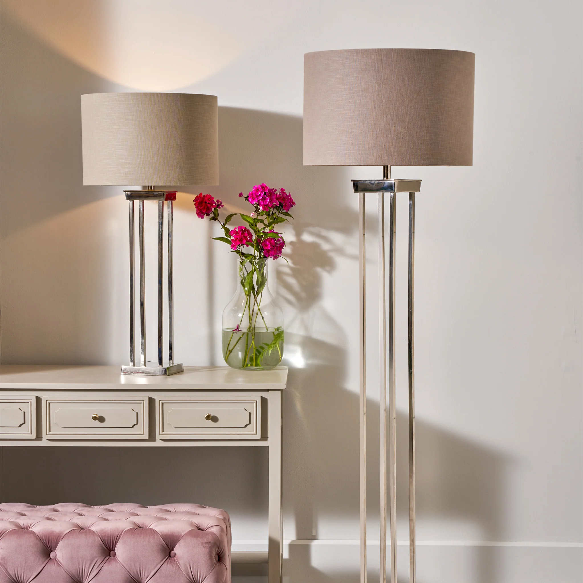 Langston Nickel Metal Column Table Lamp - Image 2