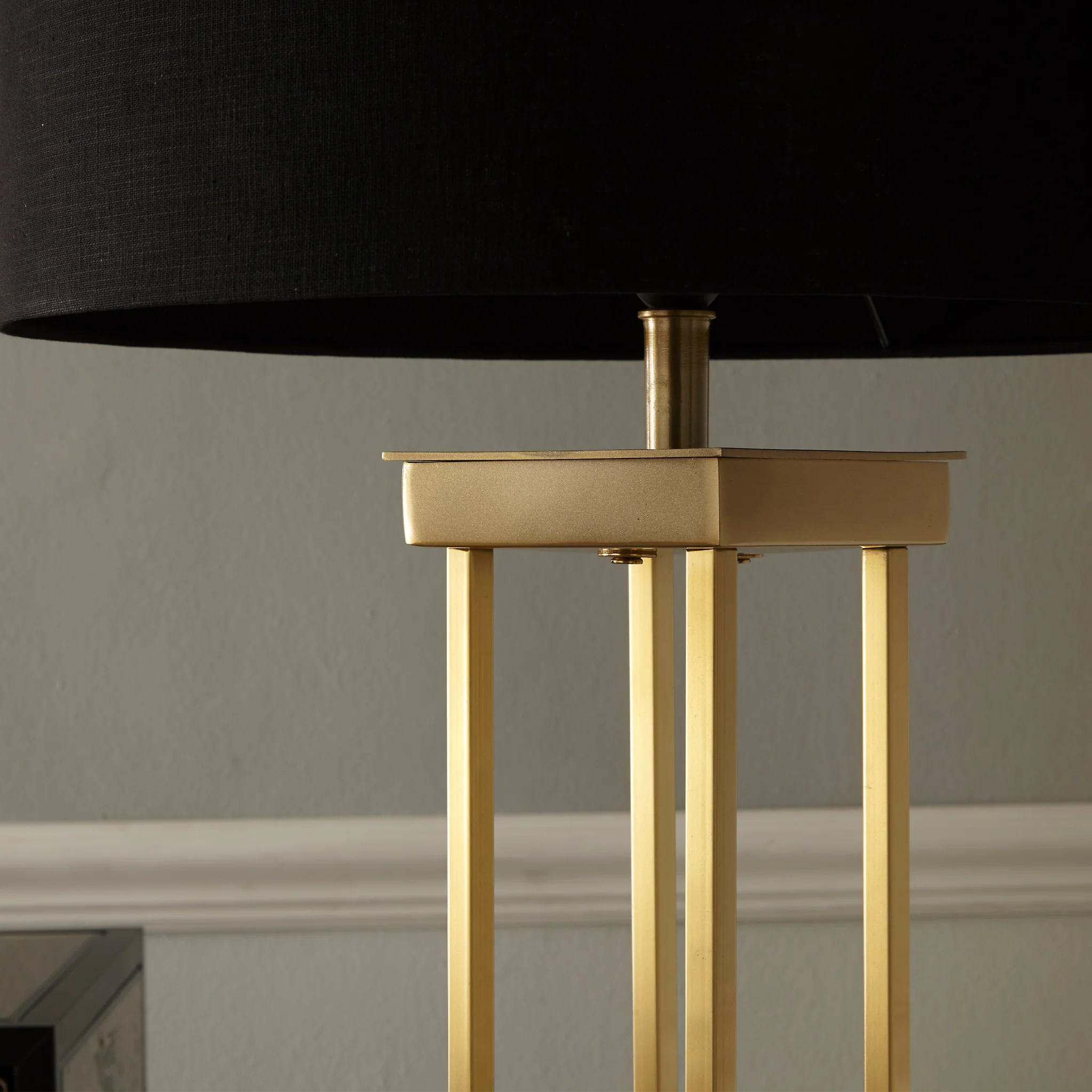 Langston Satin Brass Metal 4 Post Floor Lamp - Image 2