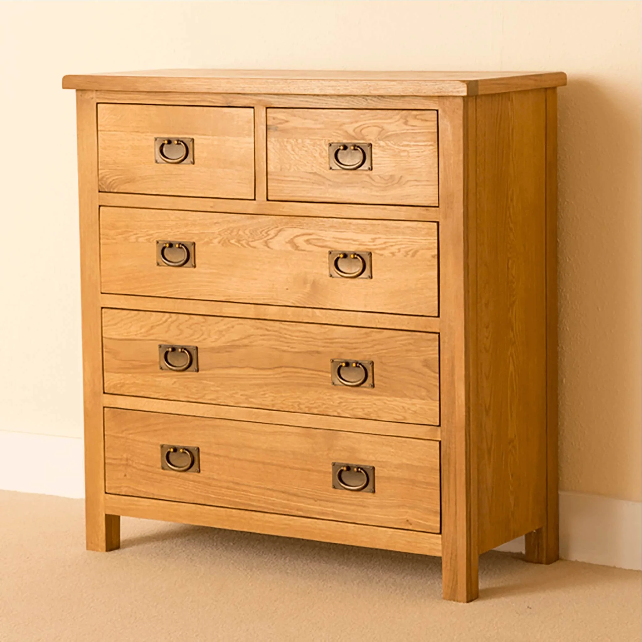 Lanner Oak 2 over 3 Drawer Chest - Image 3