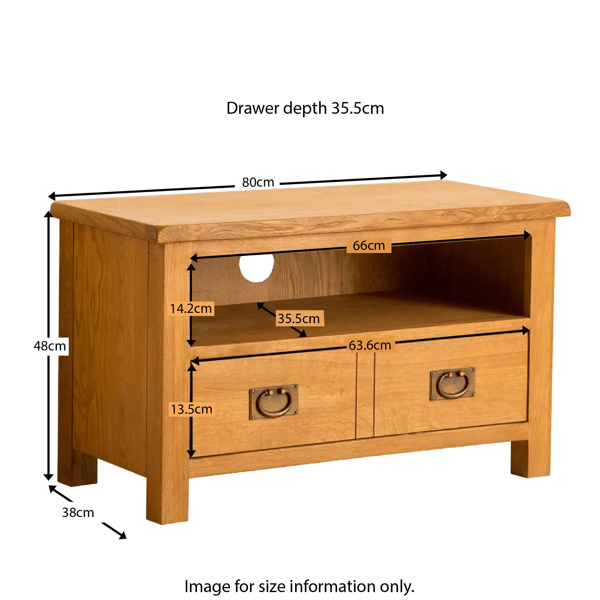 Lanner Oak 80cm TV Stand - Image 5
