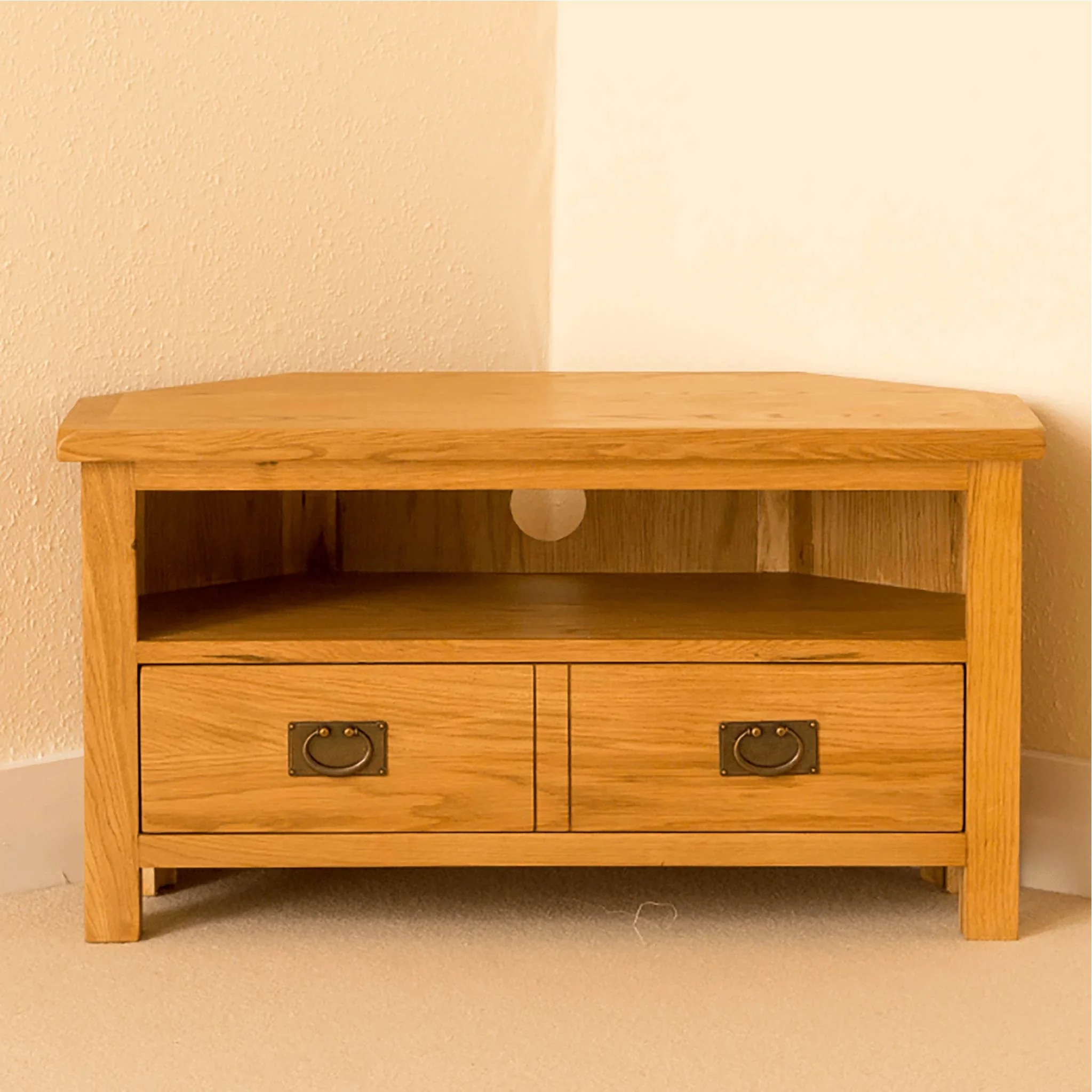 Lanner Oak Corner TV Stand - Image 4