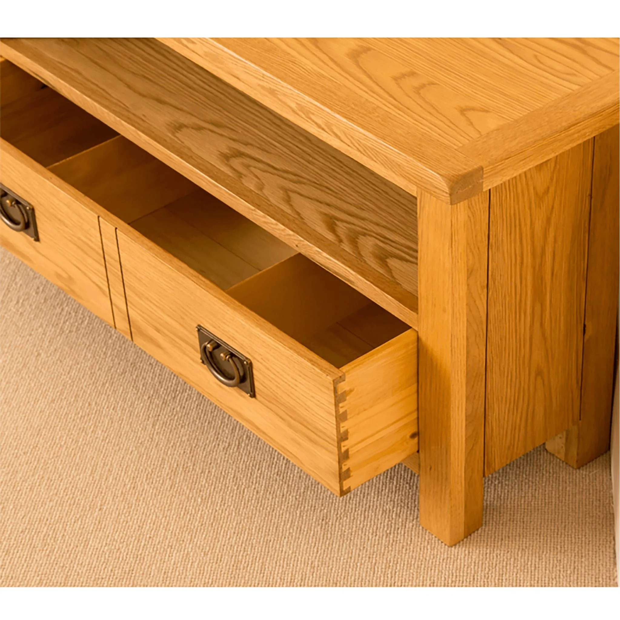 Lanner Oak Corner TV Stand - Image 5