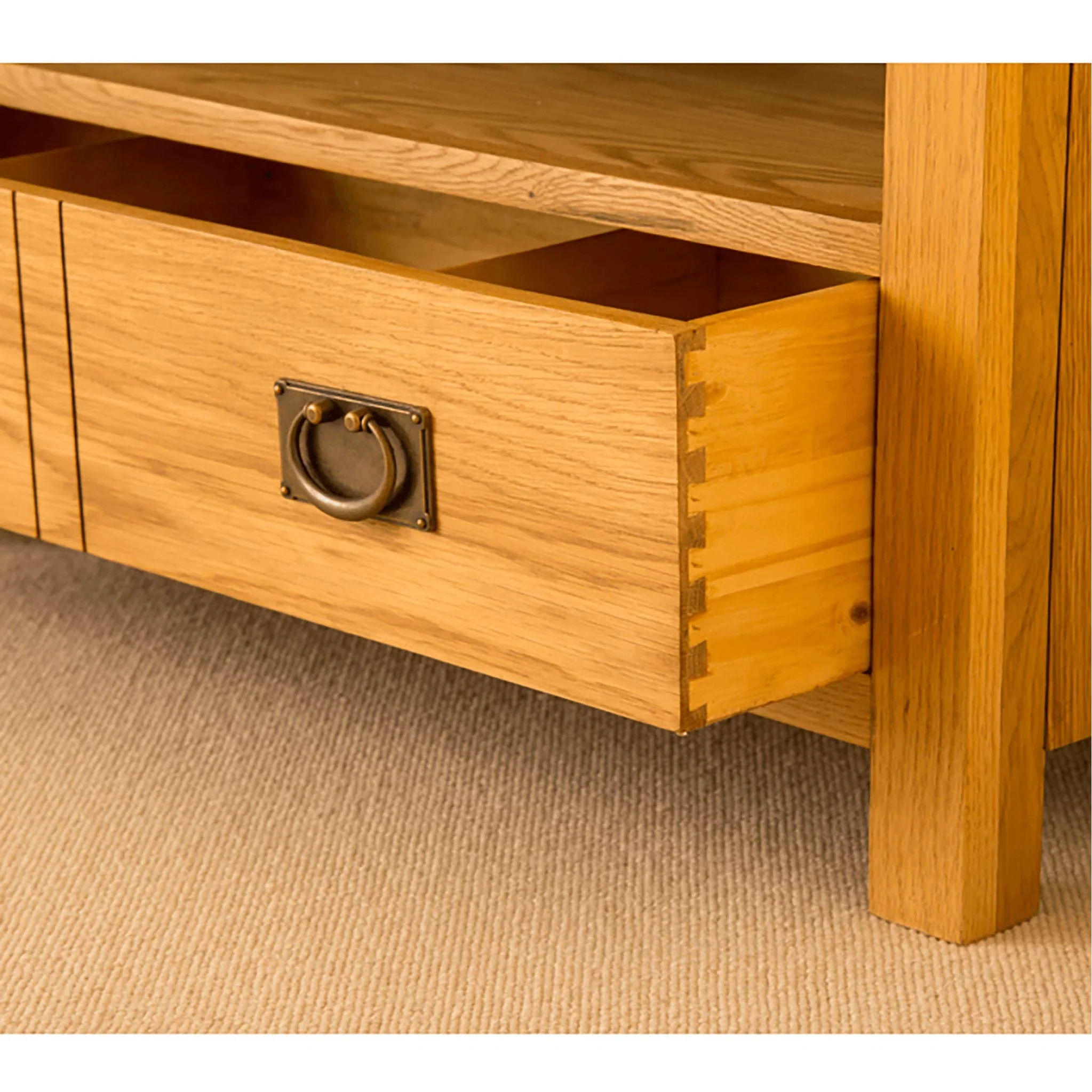 Lanner Oak Corner TV Stand - Image 6