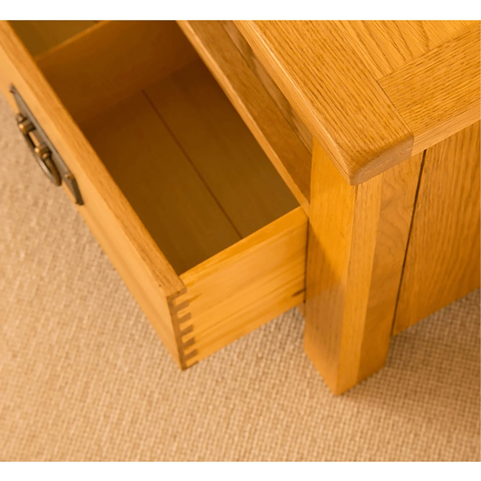 Lanner Oak Corner TV Stand - Image 7