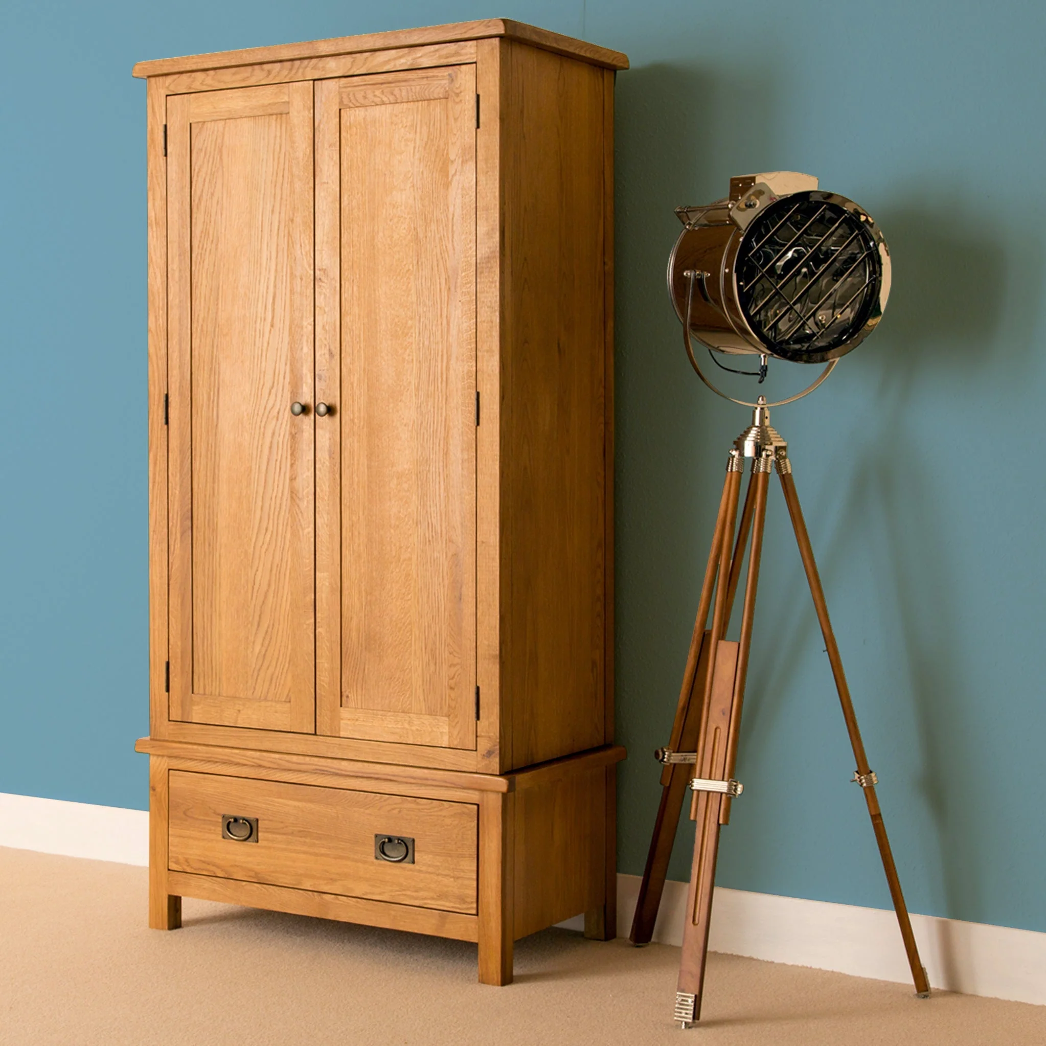 Lanner Oak Double Wardrobe & Drawer - Image 2