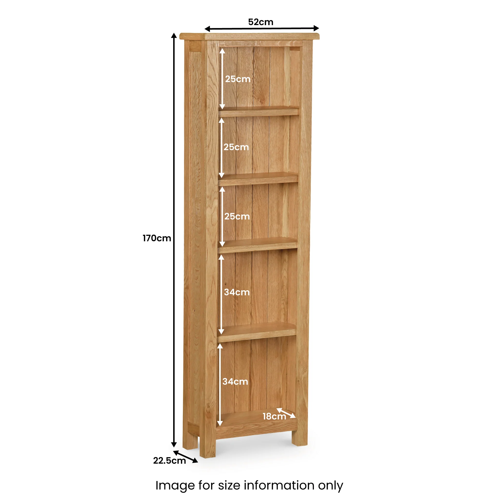 Lanner Oak Narrow Bookcase - Image 8