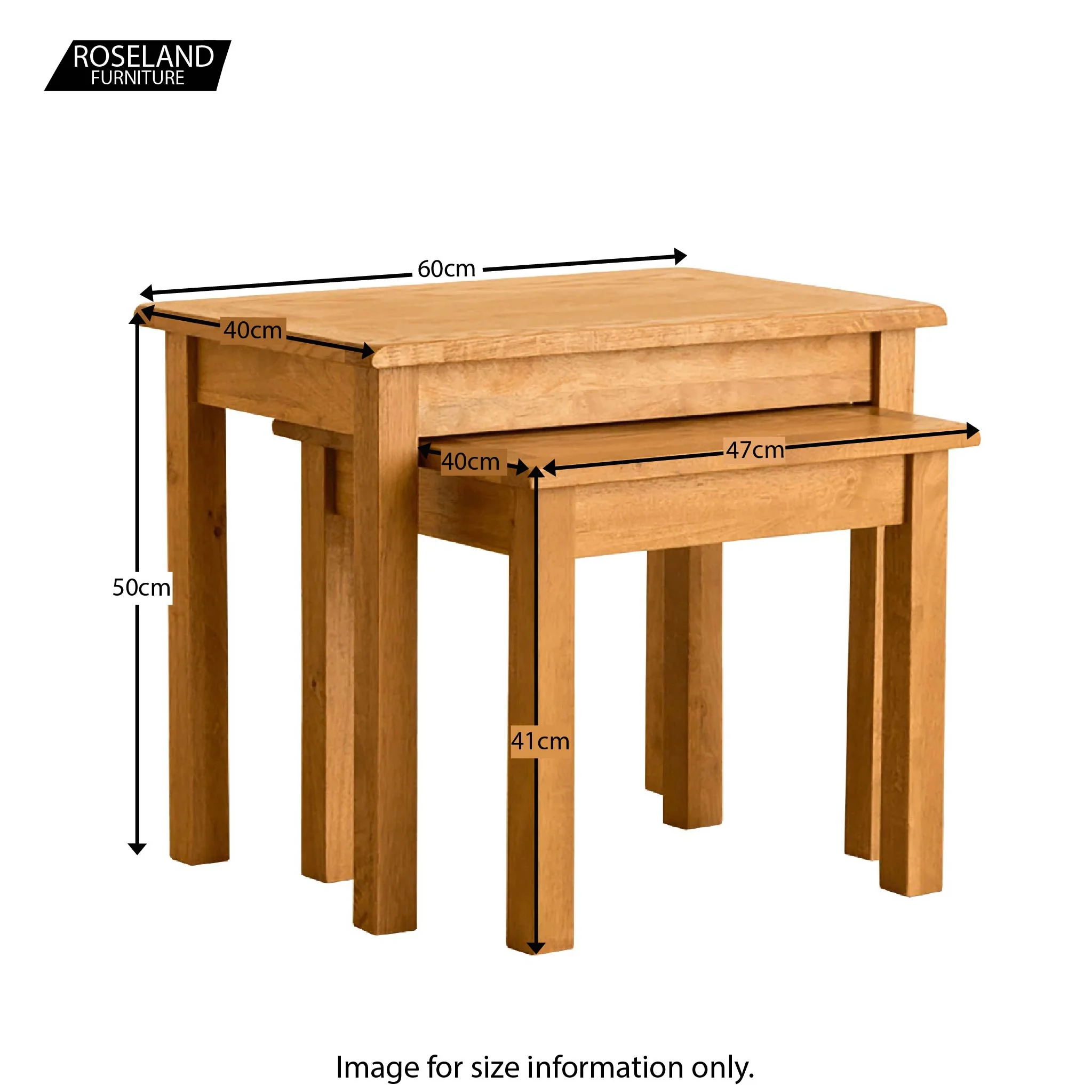 Lanner Oak Nest of Tables - Image 7
