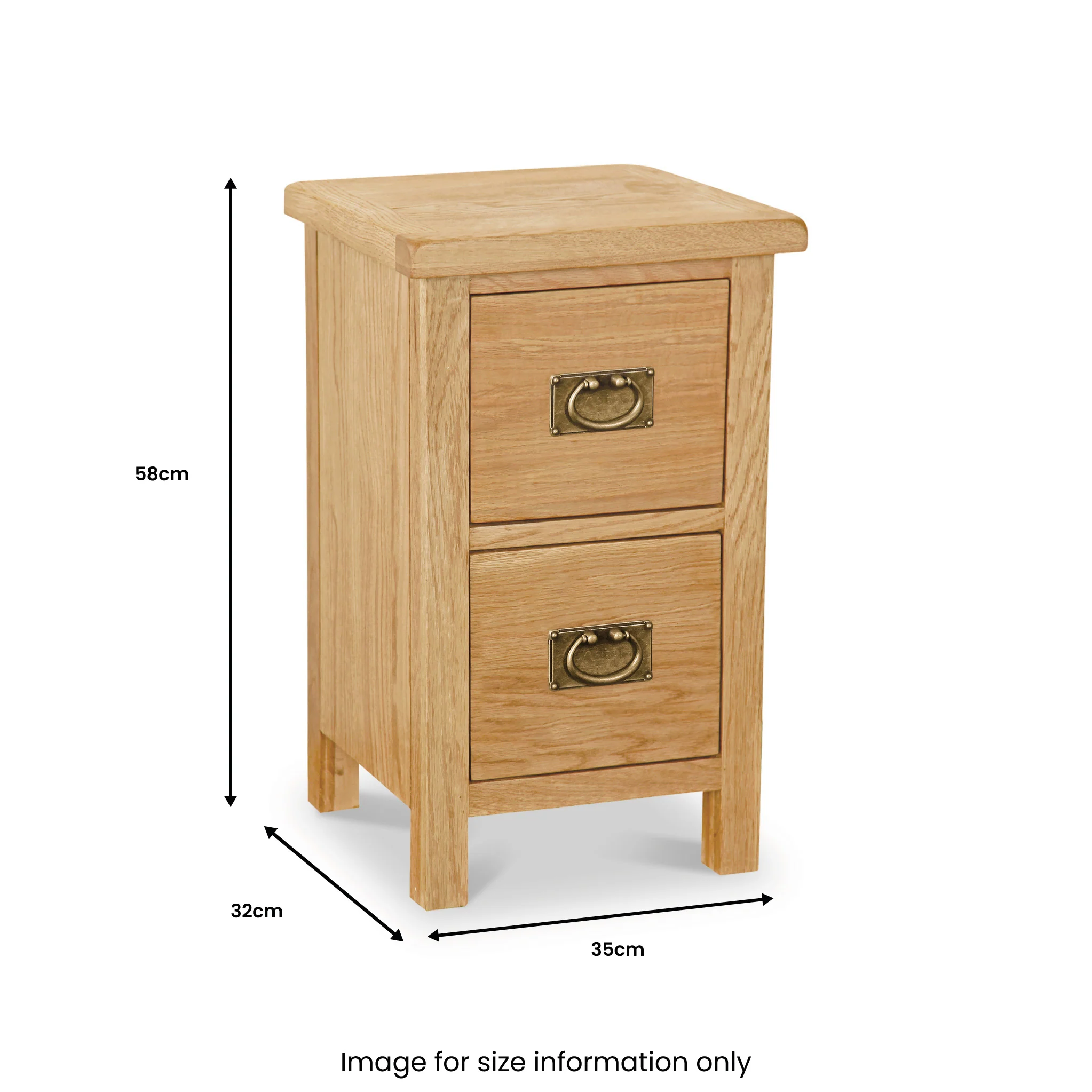Lanner Oak Slim Bedside Table - Image 2